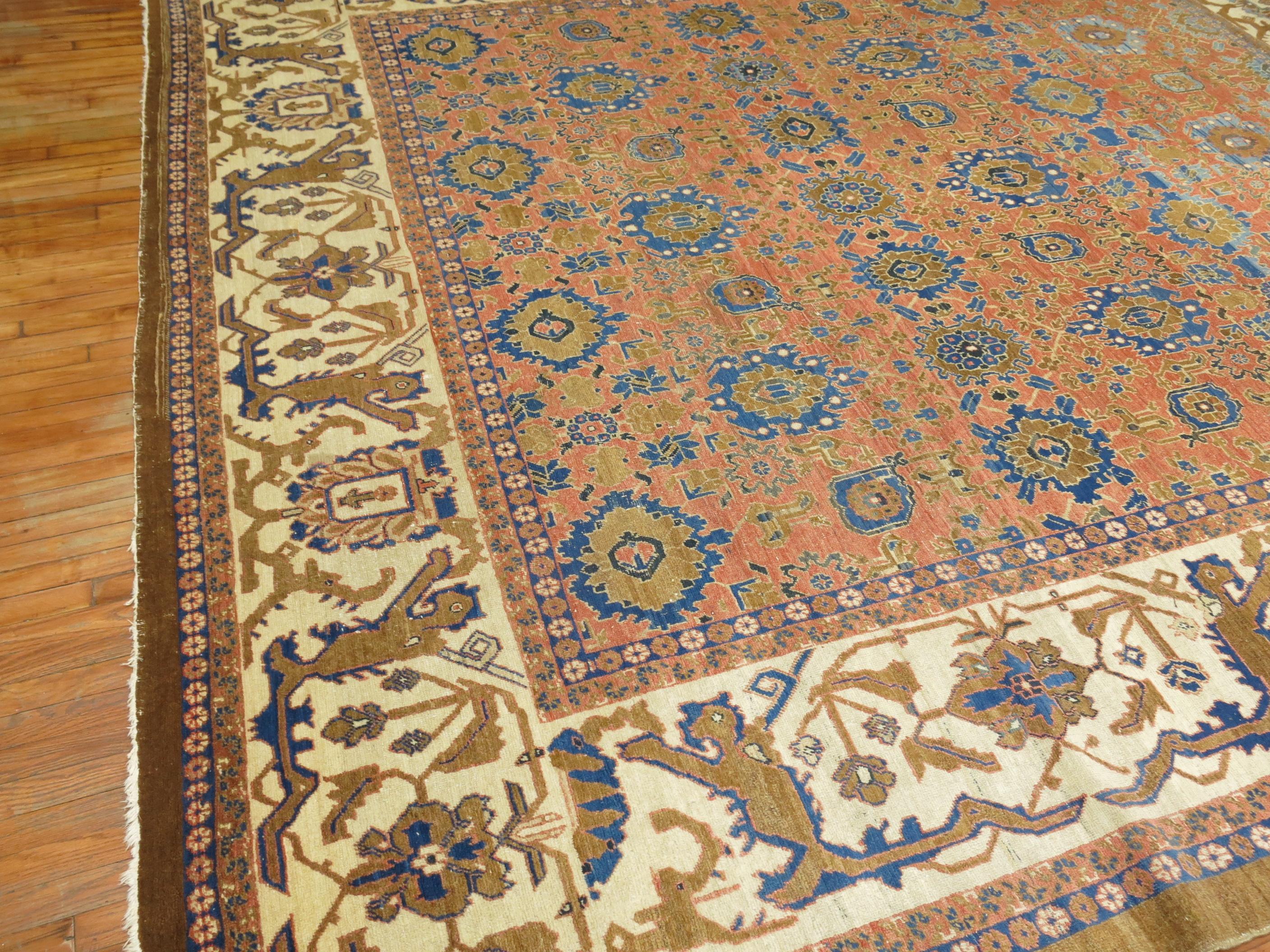 Persian Bakshaish Square Room Size Rug For Sale 1