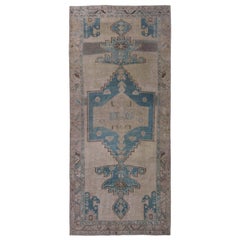 Tapis persans Balouch - Motif bleu ivoire en laine - 97126