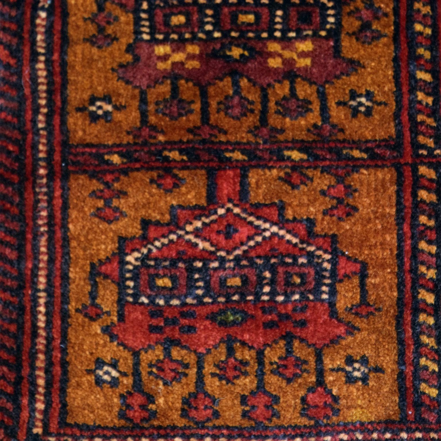 Vegetable Dyed Vintage Persian Balouchi Rug, 3’ x 5’