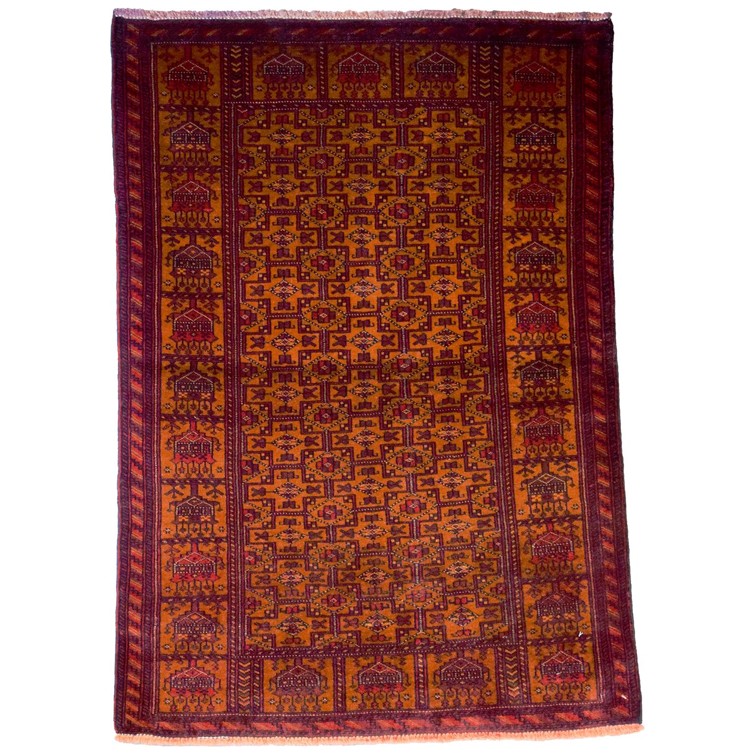 Vintage Persian Balouchi Rug, 3’ x 5’