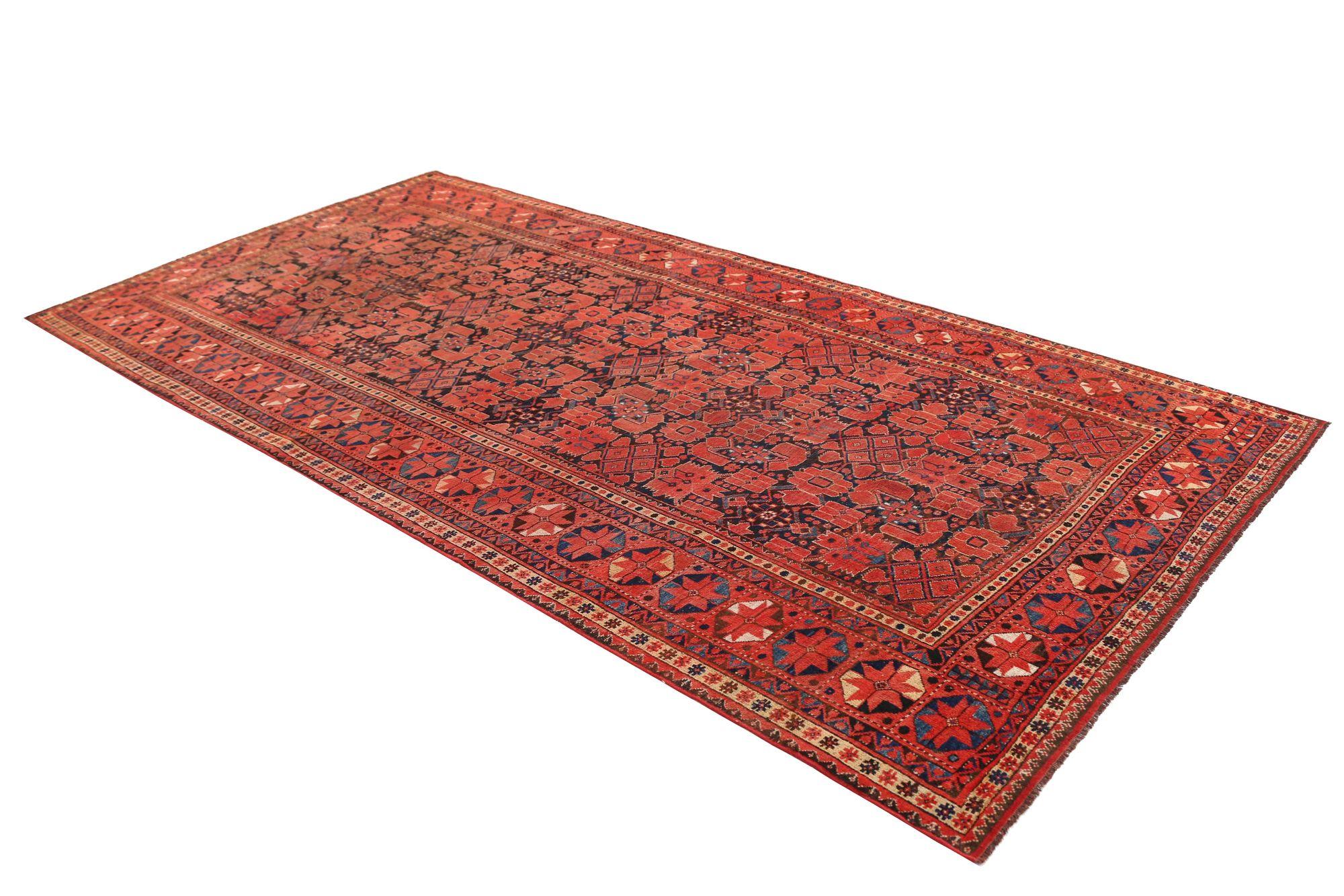 Tappeti persiani Bashir - Lana Nero Rosso Design - 97186 In condizioni ottime in vendita a Dallas, TX