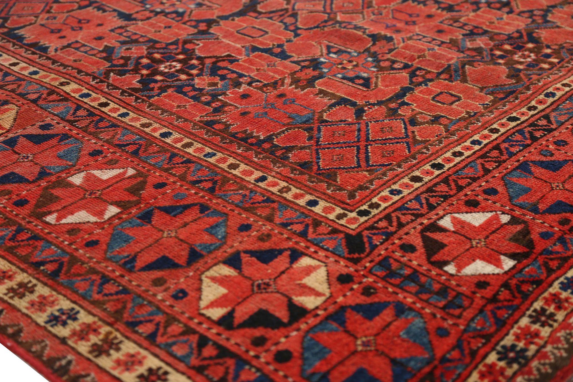 XX secolo Tappeti persiani Bashir - Lana Nero Rosso Design - 97186 in vendita