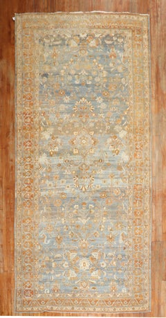 Zabihi Collection Blue Persian Bibikabad Corridor Rug