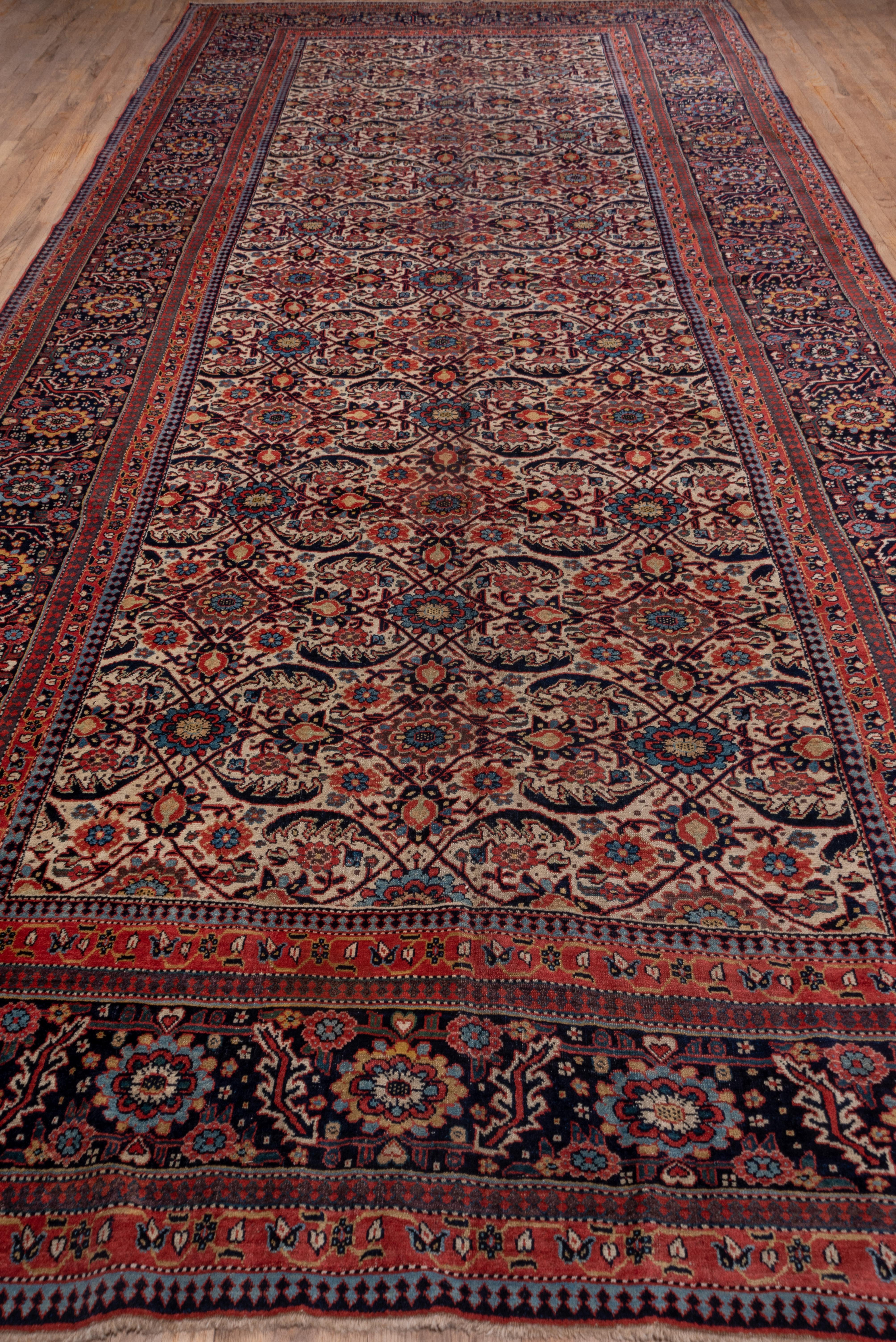 Hand-Knotted Persian Bidjar Gallery Carpet, Mid-19th Century, circa 1850s For Sale