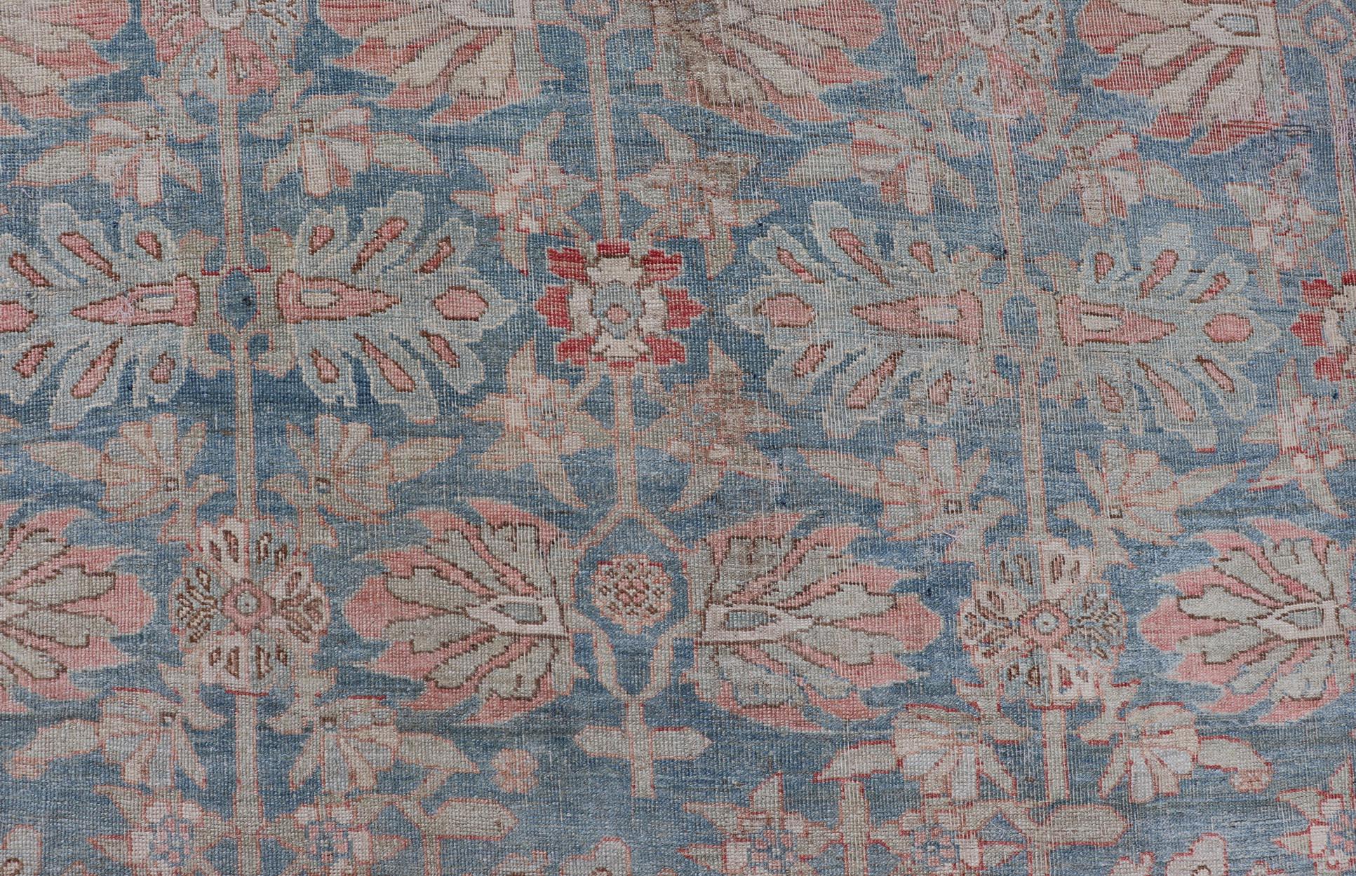 Persian Bidjar, Light Blue Background & All-Over Tribal Pattern 12'9 x 17'10 For Sale 2