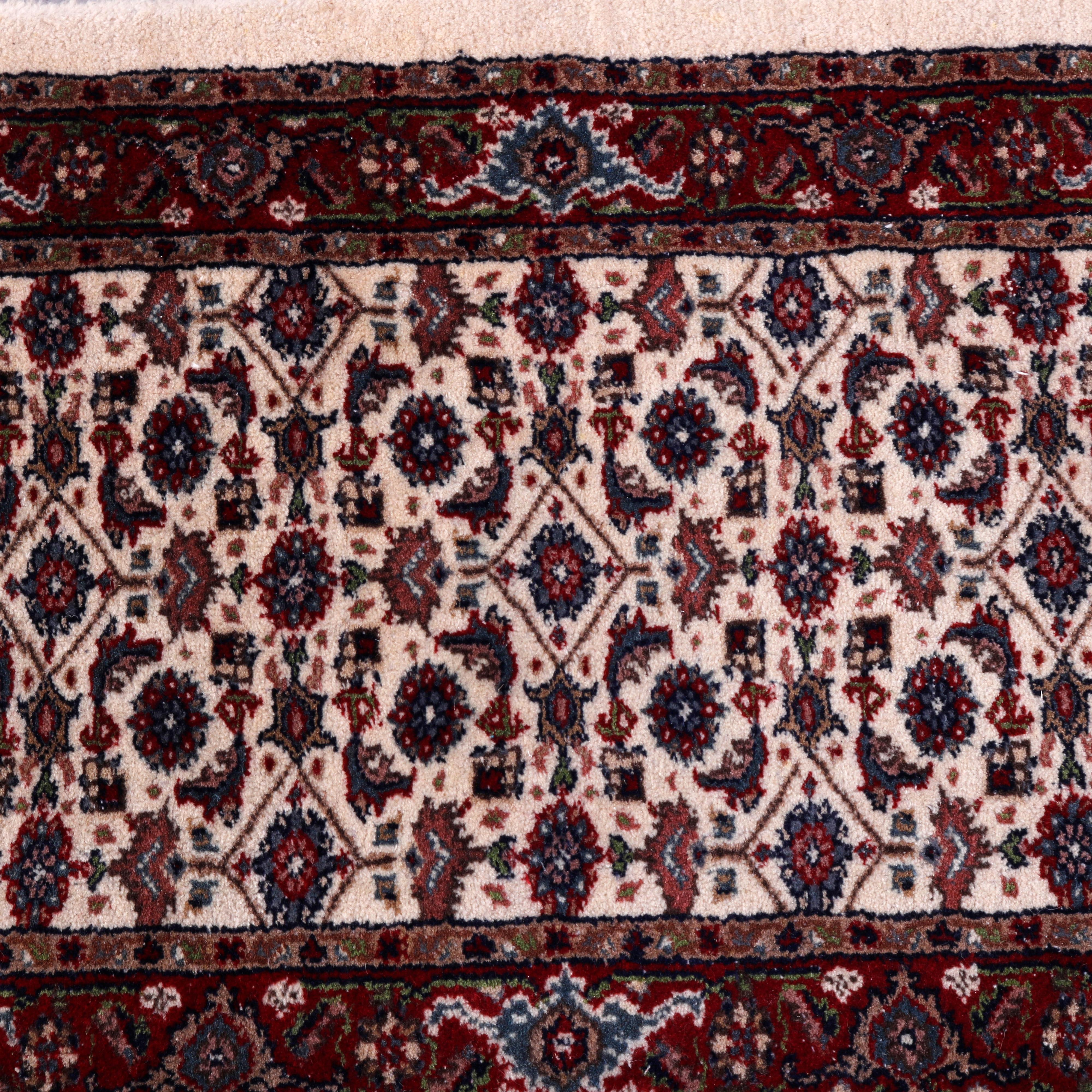 Indian Persian Bidjar Oriental Wool Rug, c1950 For Sale