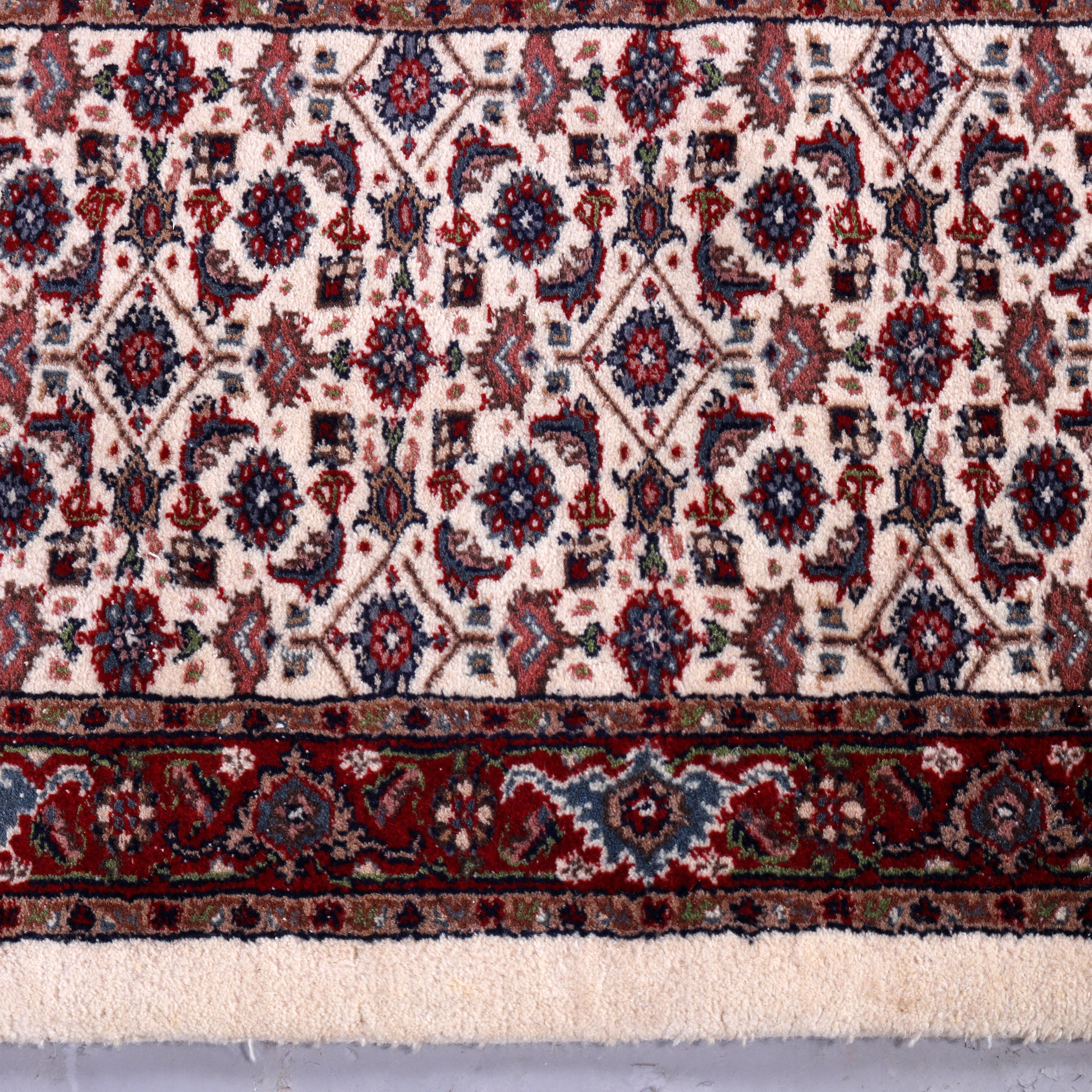 Hand-Knotted Persian Bidjar Oriental Wool Rug, c1950 For Sale