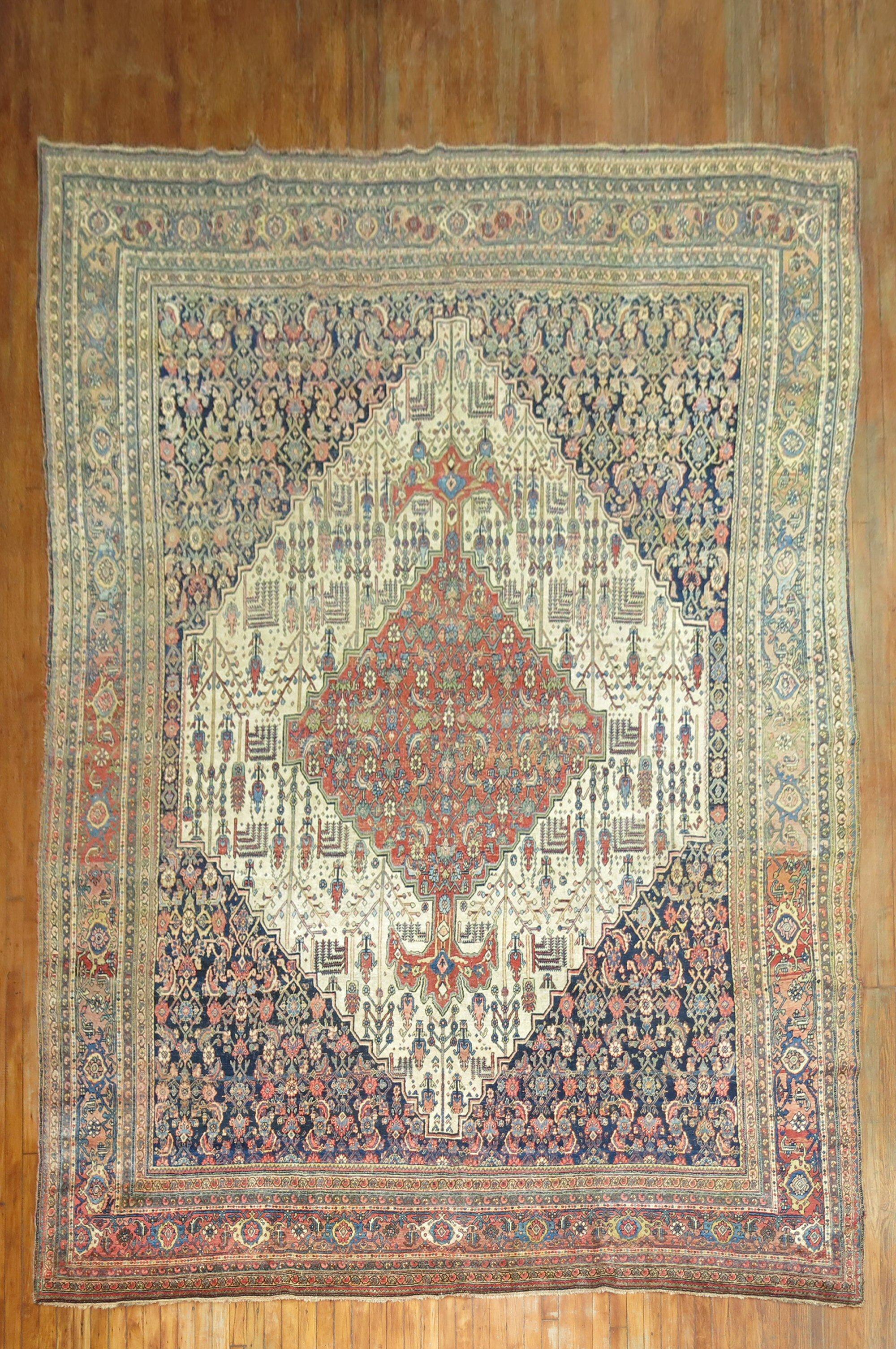 Hand-Knotted Persian Bidjar Rug