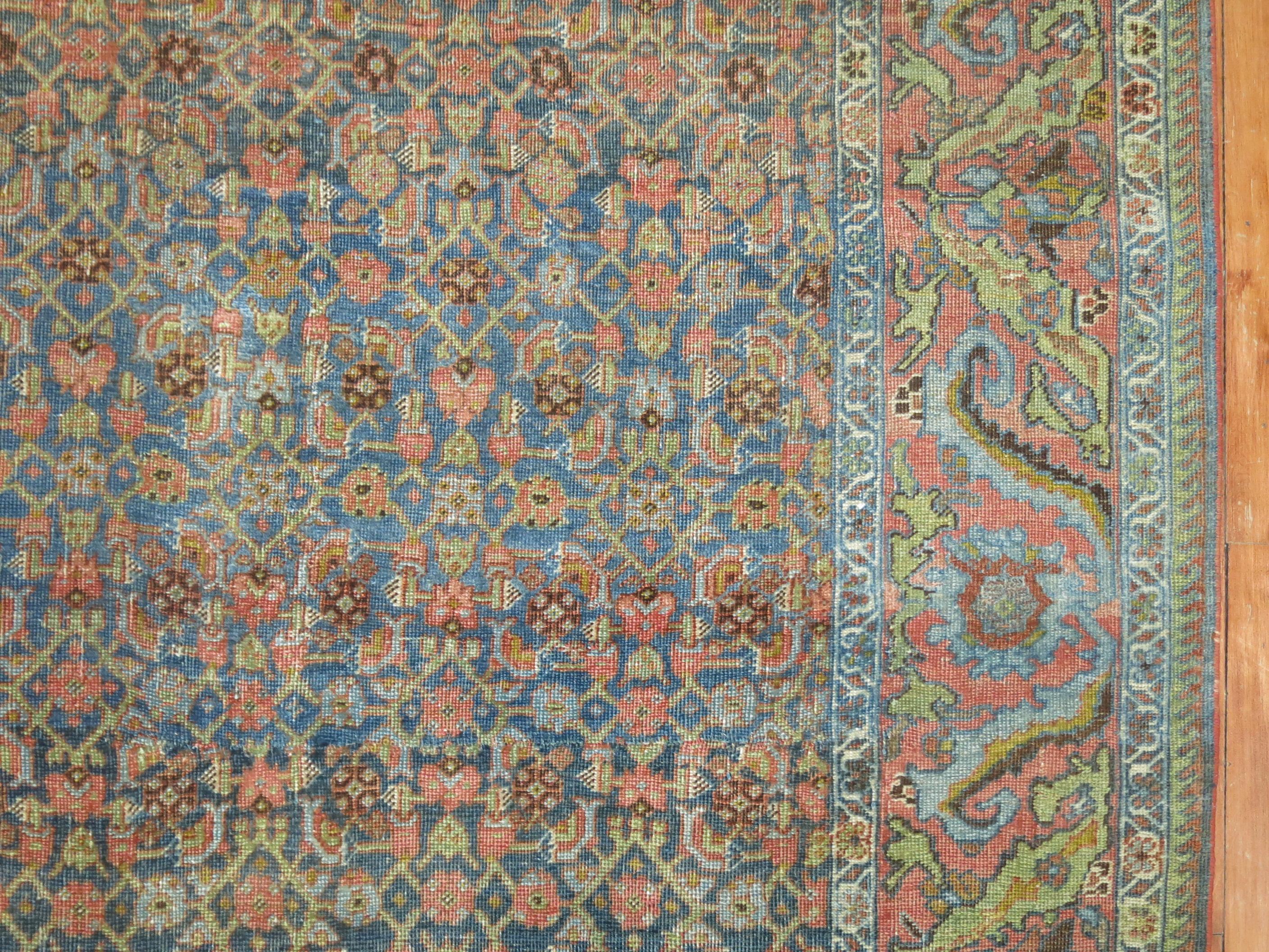 Hand-Knotted Persian Bidjar Rug For Sale