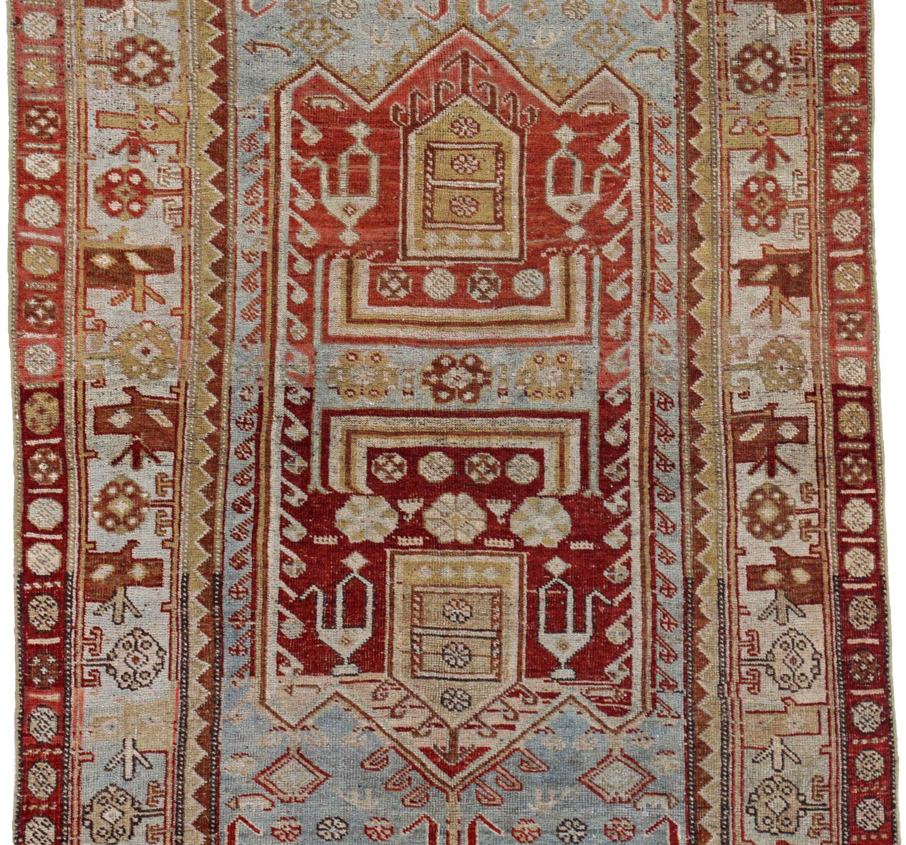 Alfombras Persas Bijar - Lana Azul Marfil Rojo Amarillo Diseño - 91460 Asiático en venta