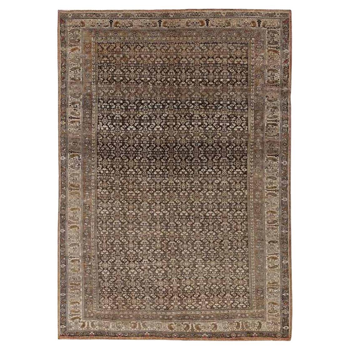 Persische Bijar Bereich Teppiche CIRCA 1880 - Wolle Brown Elfenbein Design - 91397