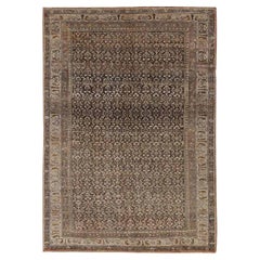 Persische Bijar Bereich Teppiche CIRCA 1880 - Wolle Brown Elfenbein Design - 91397