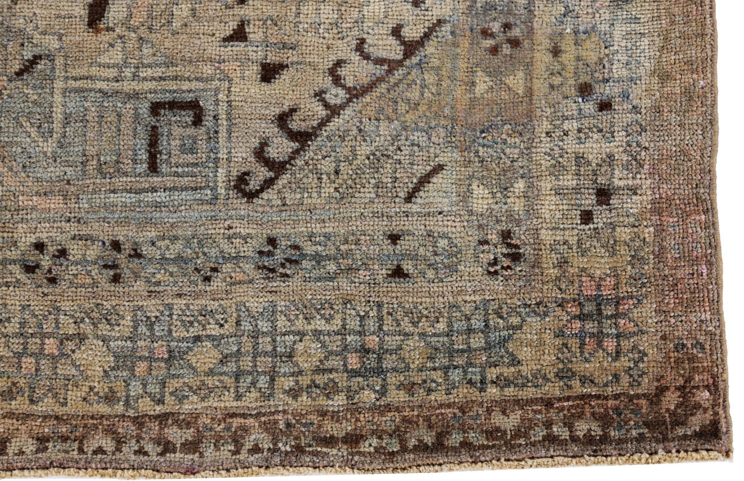 XX secolo Tappeti persiani Bijar - Lana Marrone Avorio - 91493 in vendita