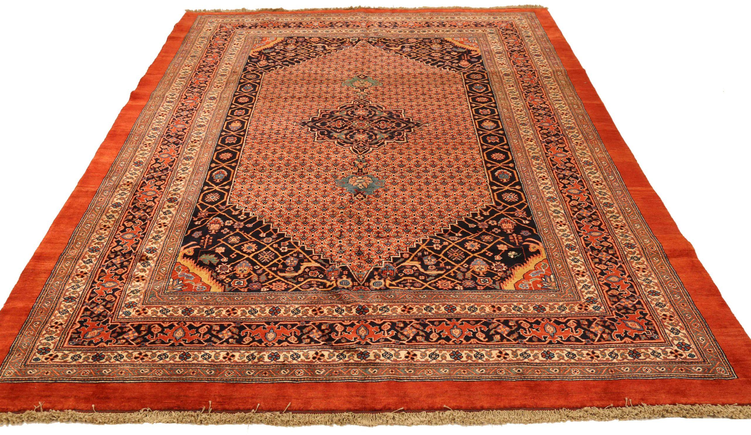 Discover the elegance of Persian Bijar featuring Area Rugs in Circa 1910. Designed with Wool and IvoryNavy BlueRed, this exclusive design is perfect for enhancing your space.