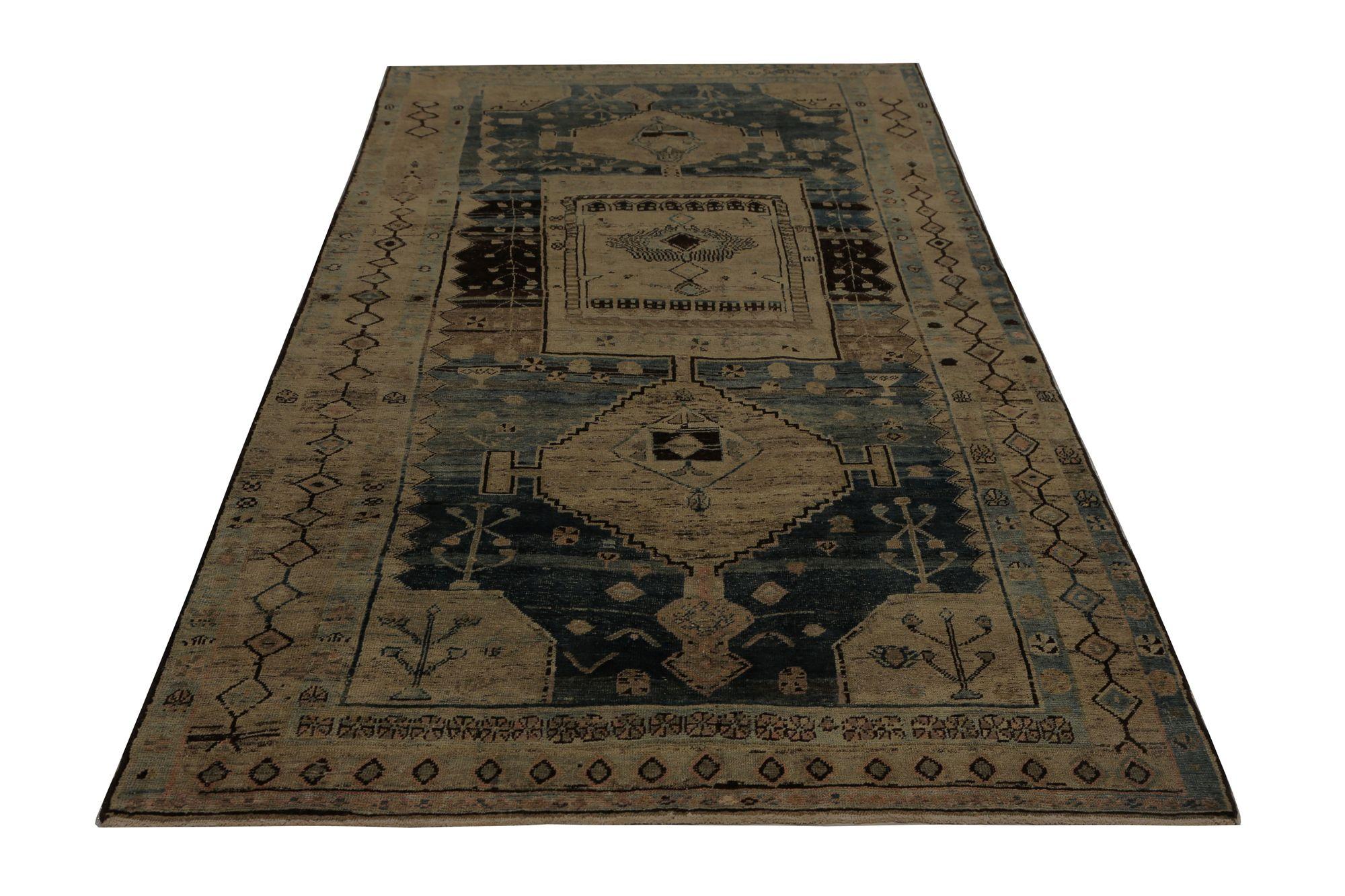 Persische Bijar Teppiche - Wolle Blau Braun Grau Design - 96758 (20. Jahrhundert) im Angebot