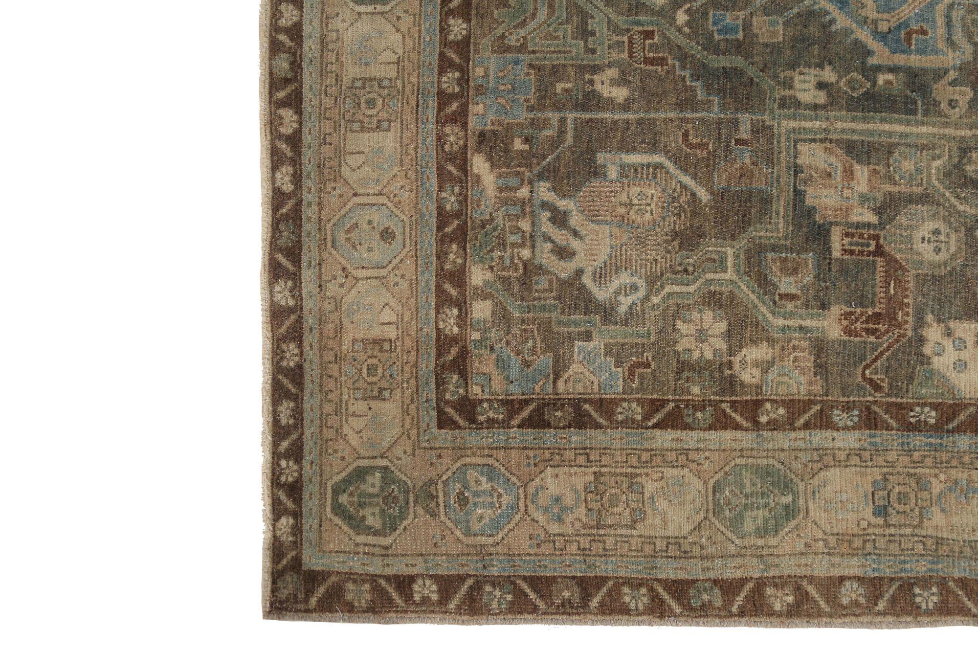 Entdecken Sie die Eleganz des persischen Bijar mit Teppichen aus der Zeit um 1880. Dieses exklusive Design aus Wolle und BlueGrayTaupe ist perfekt, um Ihren Raum zu verschönern.