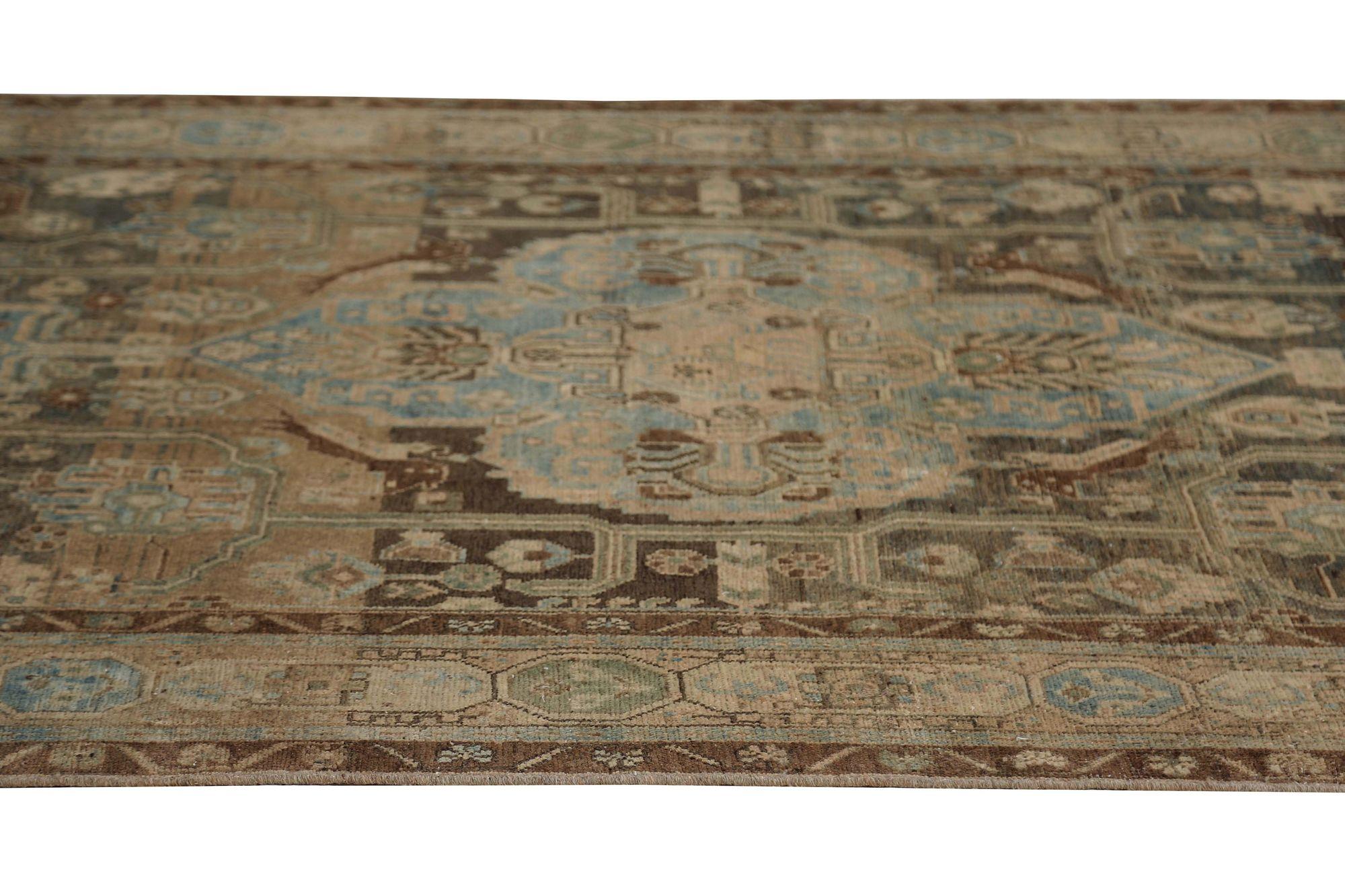 Persische Bijar-Teppiche - Wolle Blau Grau Taupe Design - 97732 (20. Jahrhundert) im Angebot