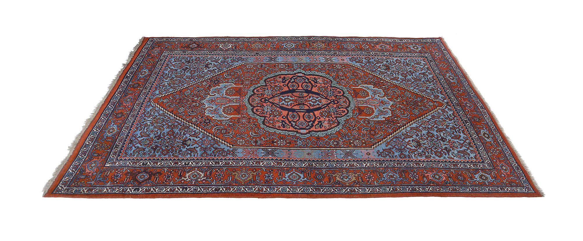 Persische Bijar-Teppiche - Wolle Blau Rot Design - 97922 im Zustand „Hervorragend“ im Angebot in Dallas, TX