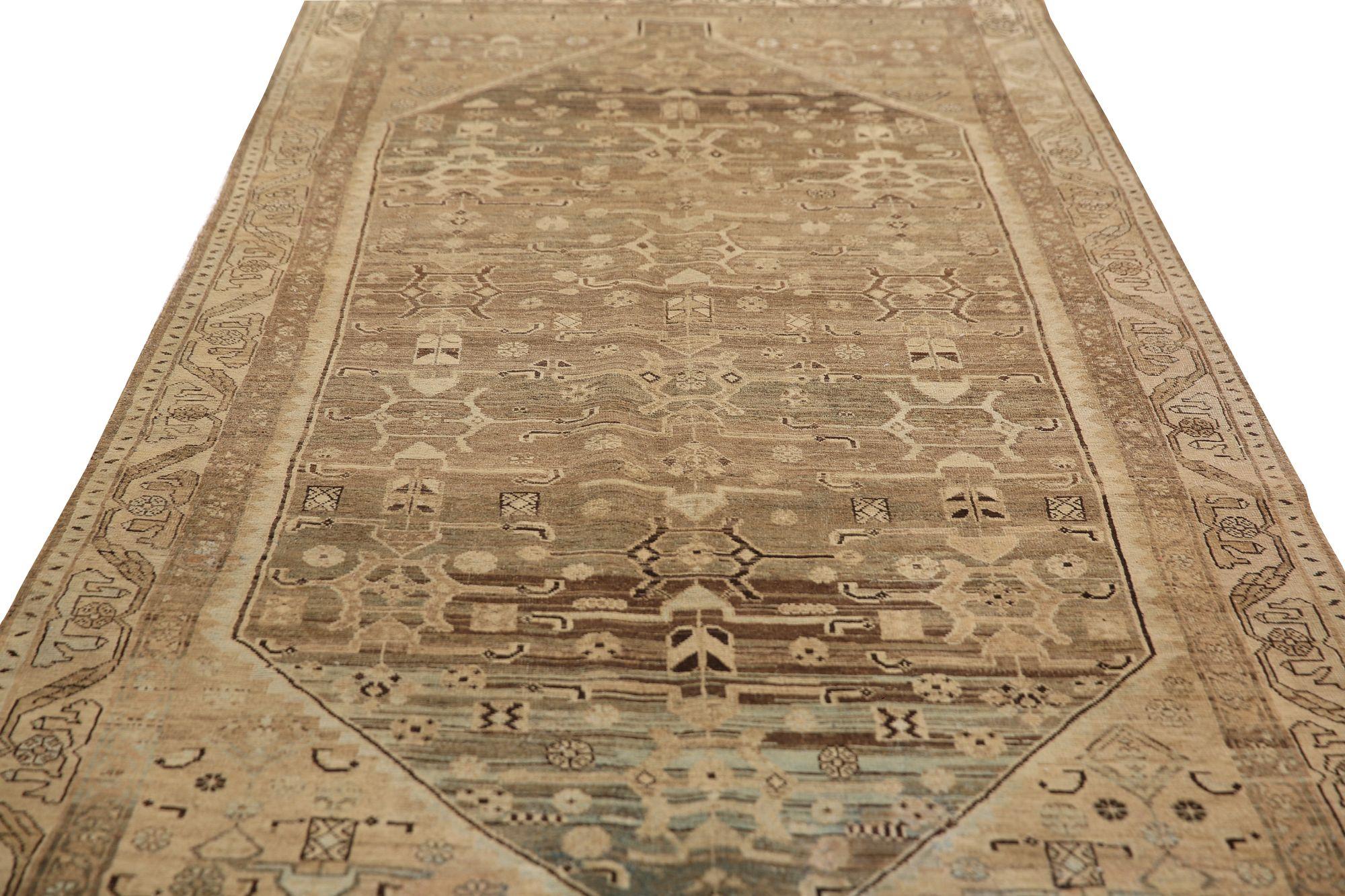 Tappeti persiani Bijar - Design marrone in lana - 96869 In condizioni ottime in vendita a Dallas, TX