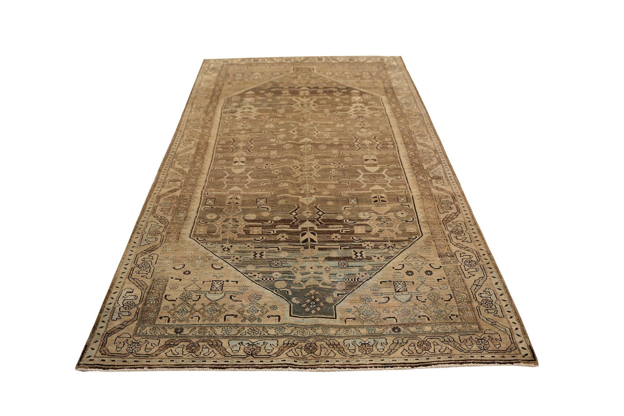XX secolo Tappeti persiani Bijar - Design marrone in lana - 96869 in vendita
