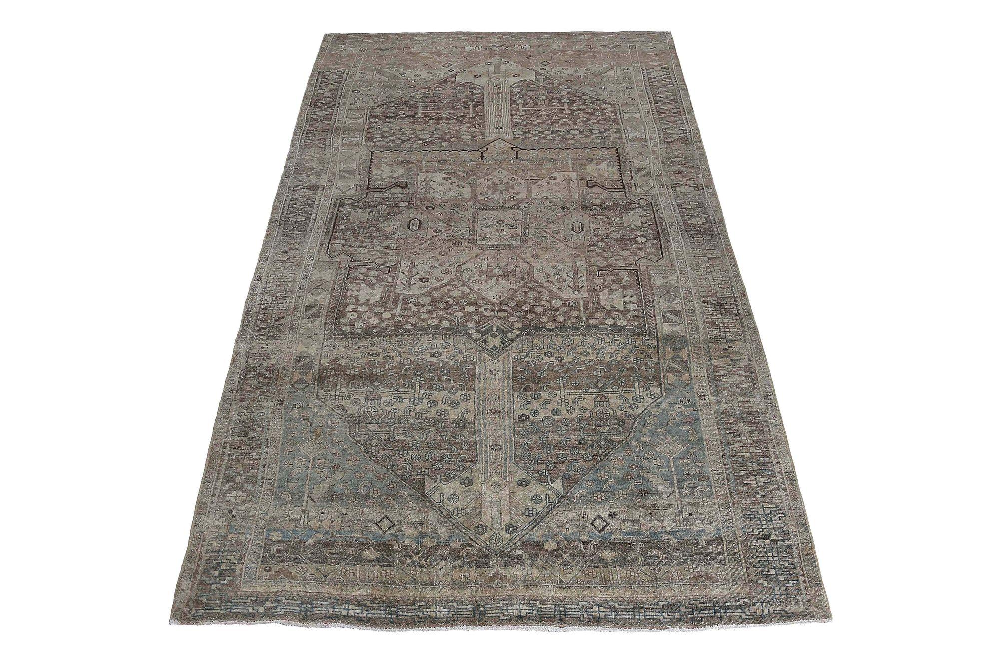 Tappeti persiani Bijar - Design marrone in lana - 97612 In condizioni ottime in vendita a Dallas, TX