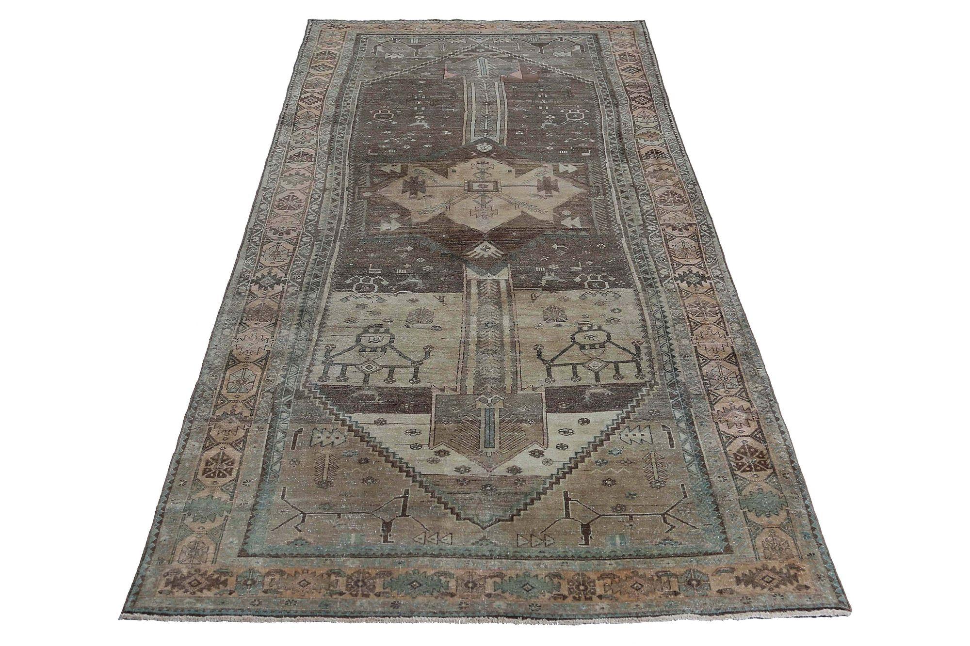 Tapis de sol Persan Bijar - Laine Design/One Brown - 97594 Excellent état - En vente à Dallas, TX
