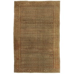 Persian Bijar Area Rugs - Wool Brown Ivory Red Design - 88773