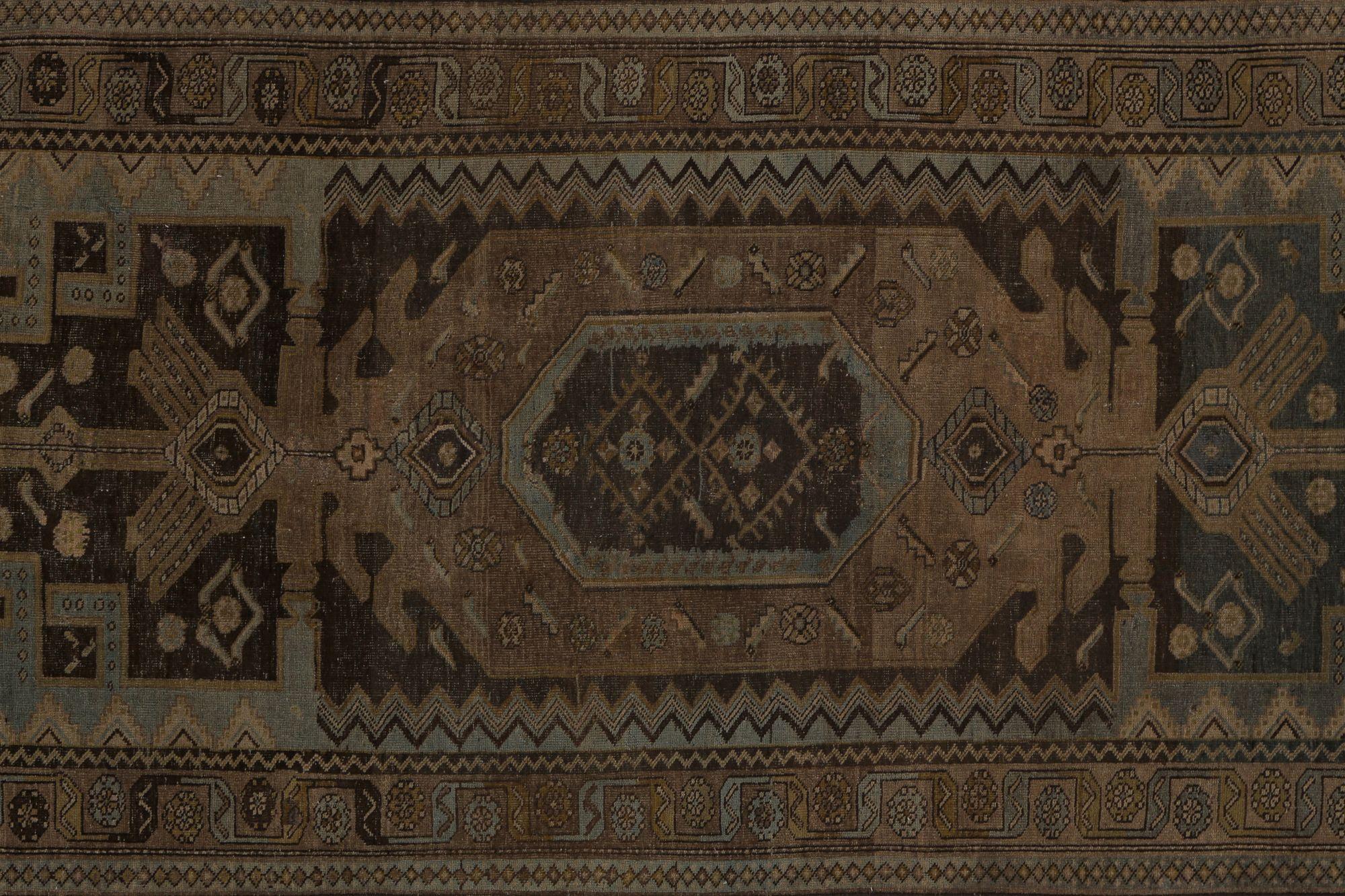 Tappeti persiani Bijar - Lana Marrone Azzurro Taupe Design - 97815 In condizioni ottime in vendita a Dallas, TX