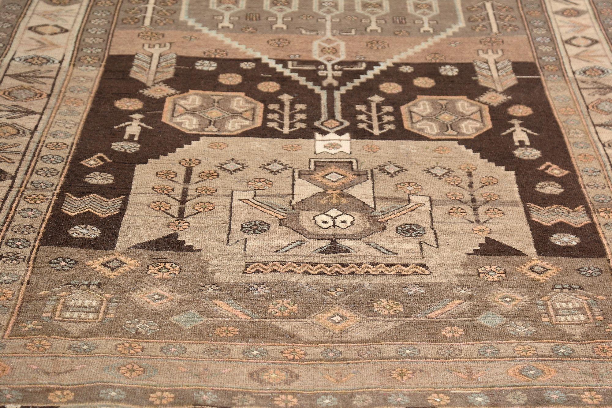 Iracheno Tappeti persiani Bijar - Lana Marrone Taupe Design - 97671 in vendita