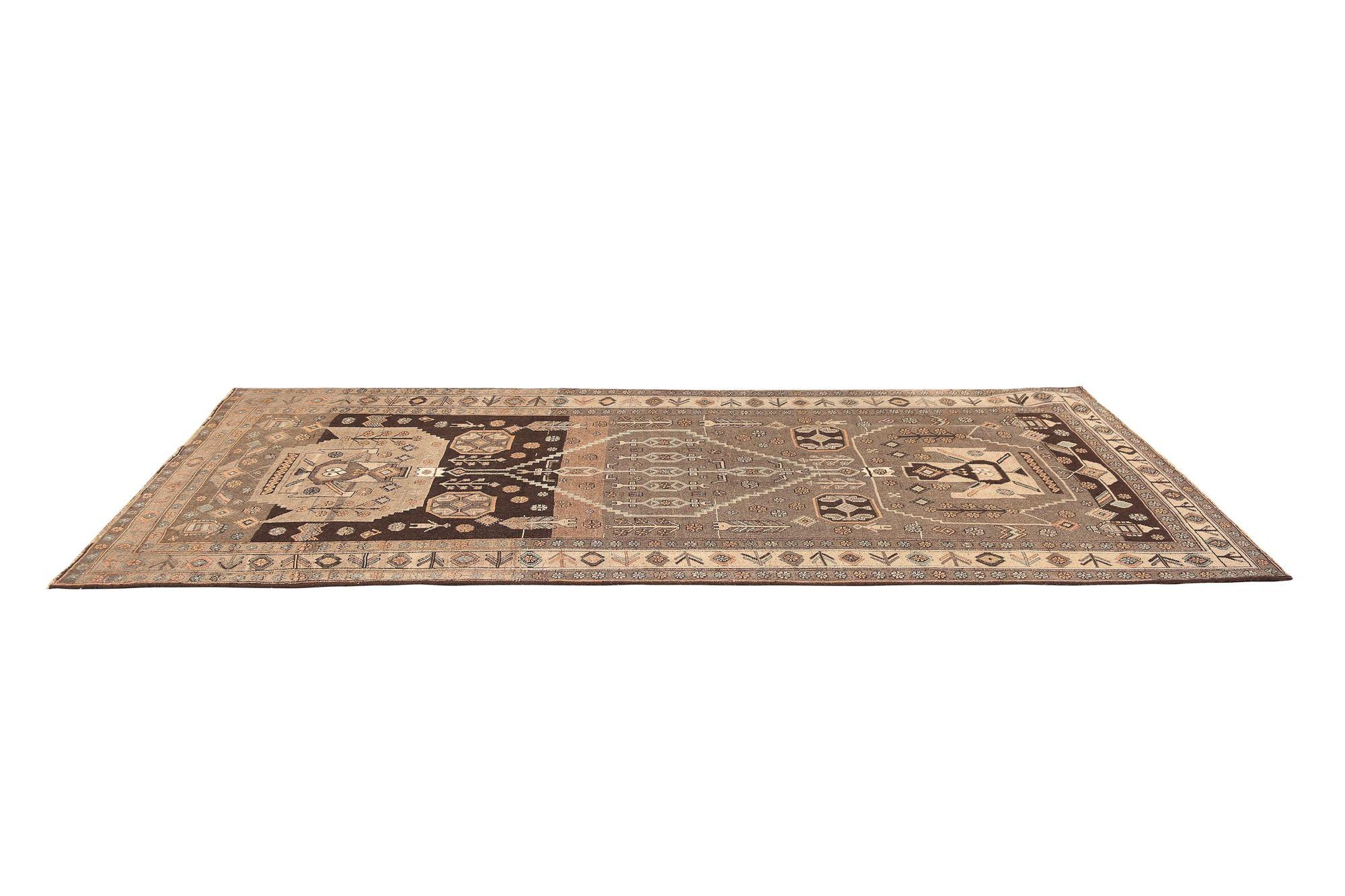 XX secolo Tappeti persiani Bijar - Lana Marrone Taupe Design - 97671 in vendita