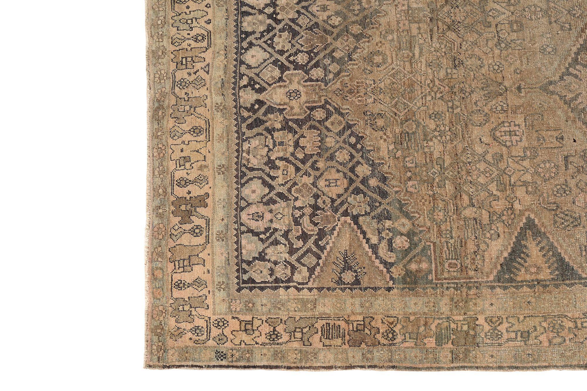 Tappeti persiani Bijar - Lana Marrone Taupe Design - 97676 In condizioni ottime in vendita a Dallas, TX