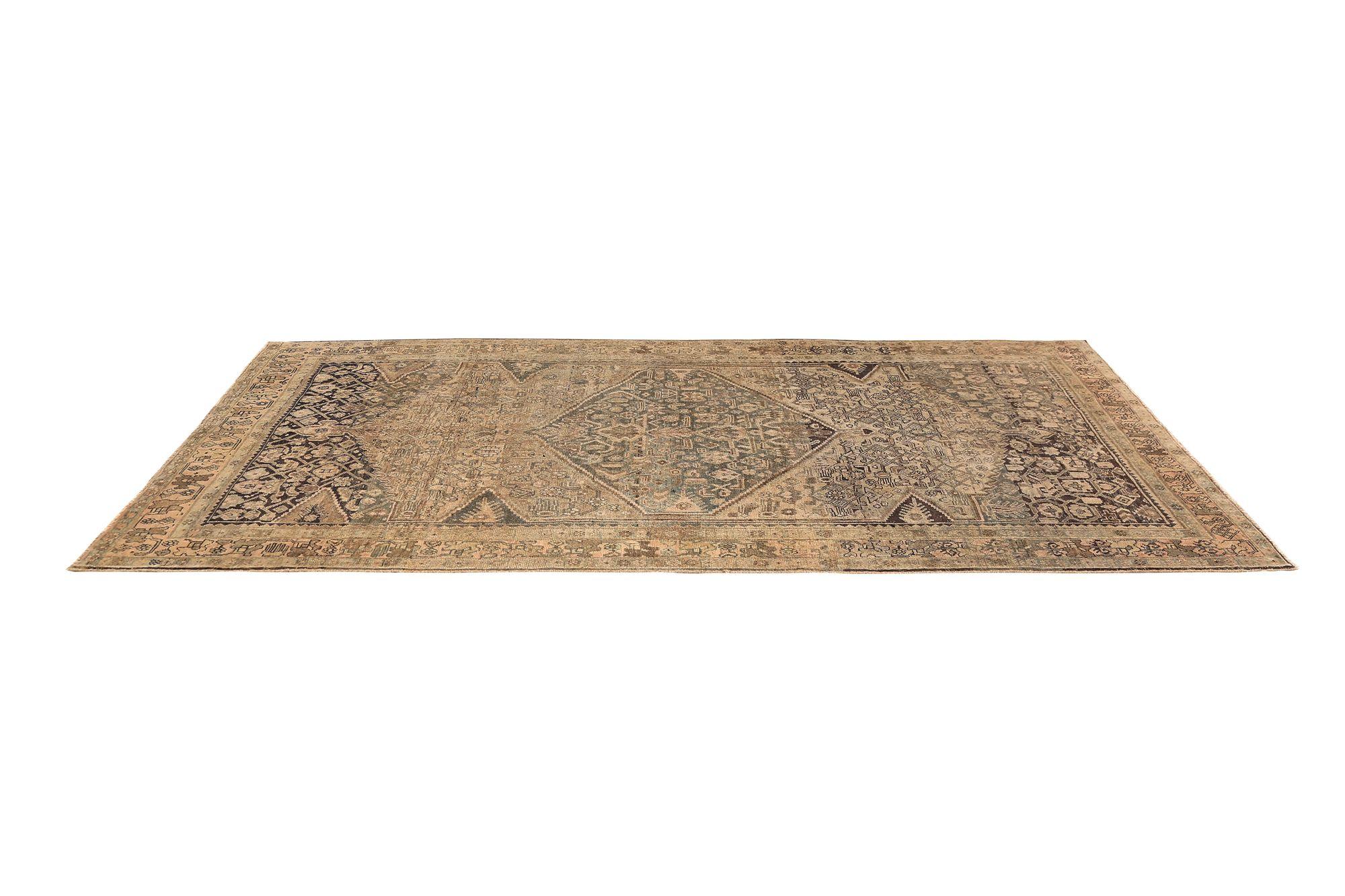 XX secolo Tappeti persiani Bijar - Lana Marrone Taupe Design - 97676 in vendita