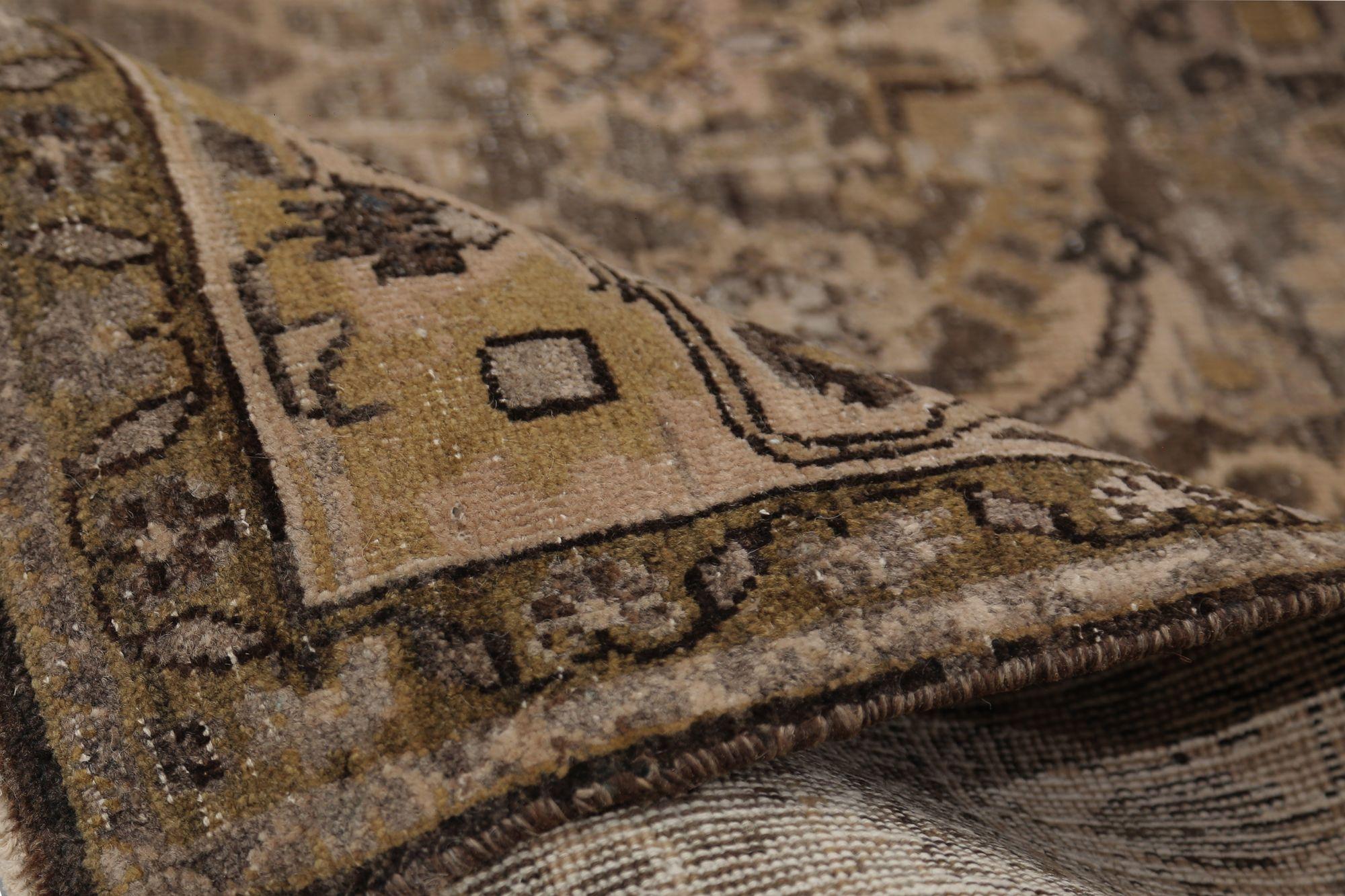 Tappeti persiani Bijar - Lana Marrone Taupe Design - 97774 In condizioni ottime in vendita a Dallas, TX
