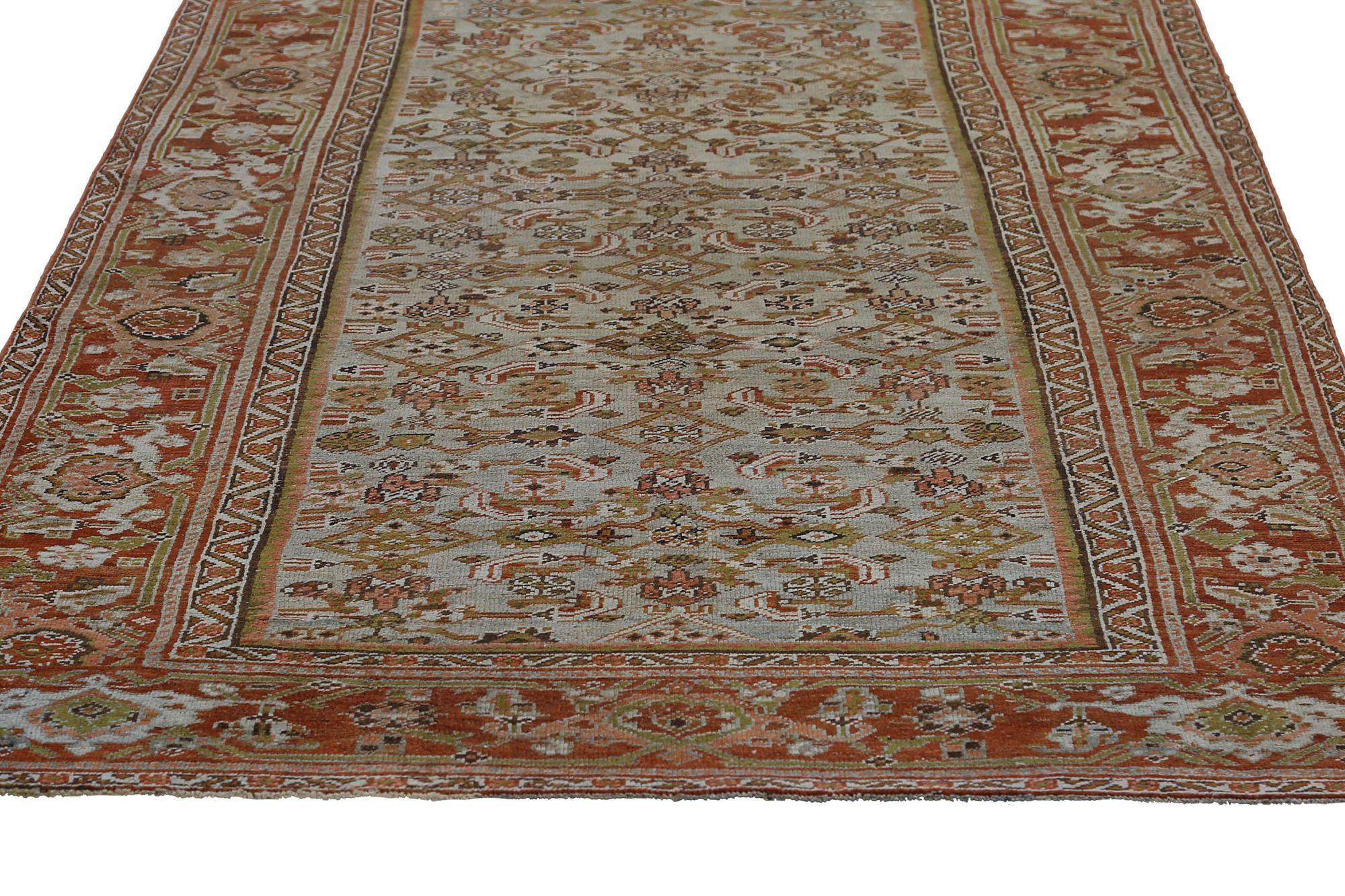 Persische Bijar-Teppiche - Wolle Elfenbein Hellblau Rot Design - 97145 im Zustand „Hervorragend“ im Angebot in Dallas, TX