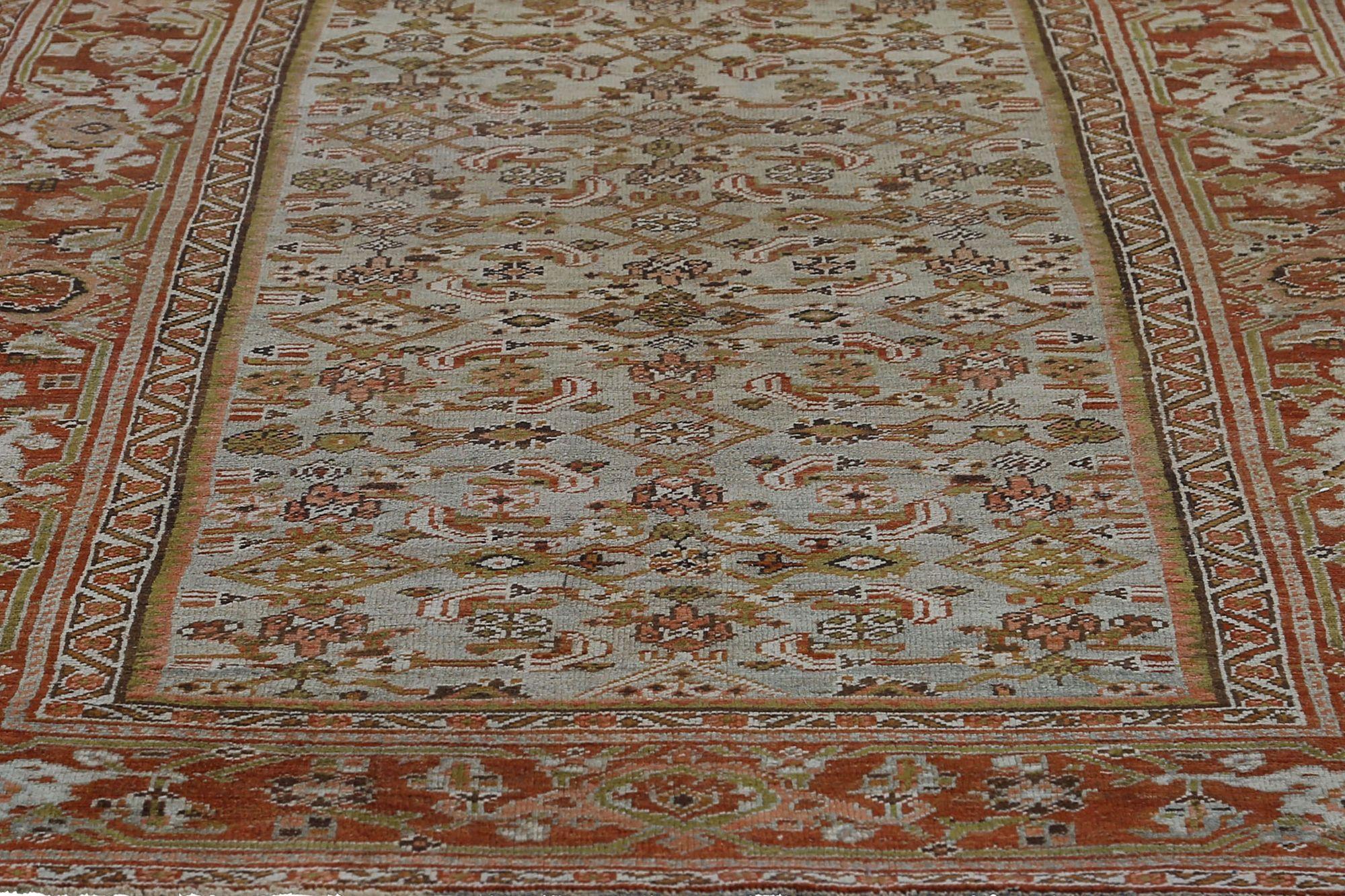Persische Bijar-Teppiche - Wolle Elfenbein Hellblau Rot Design - 97145 (20. Jahrhundert) im Angebot