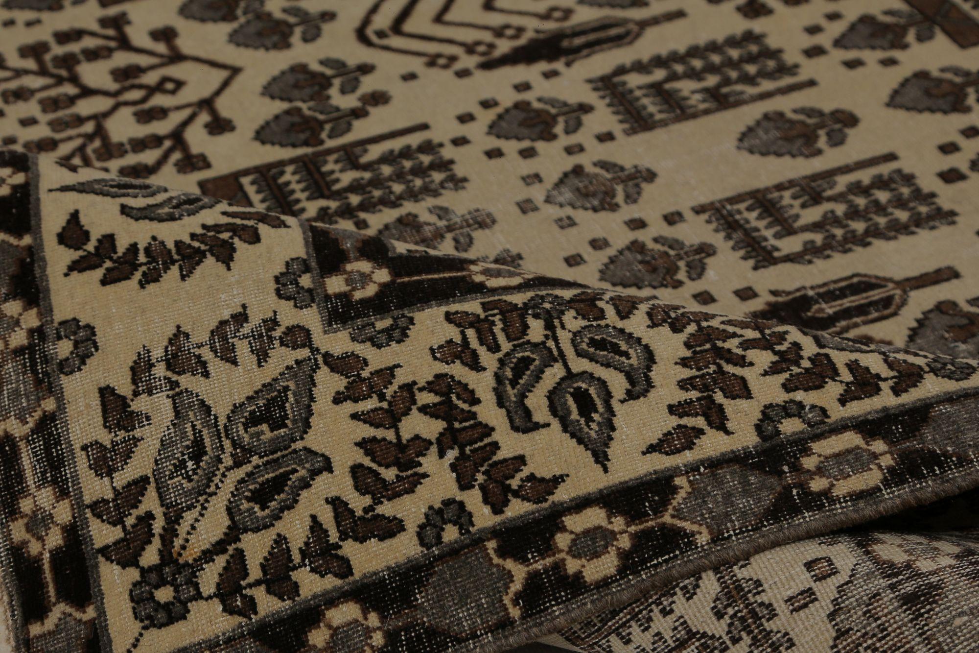 Tappeti persiani Bijar - Lana Avorio Taupe Design - 97449 In condizioni ottime in vendita a Dallas, TX