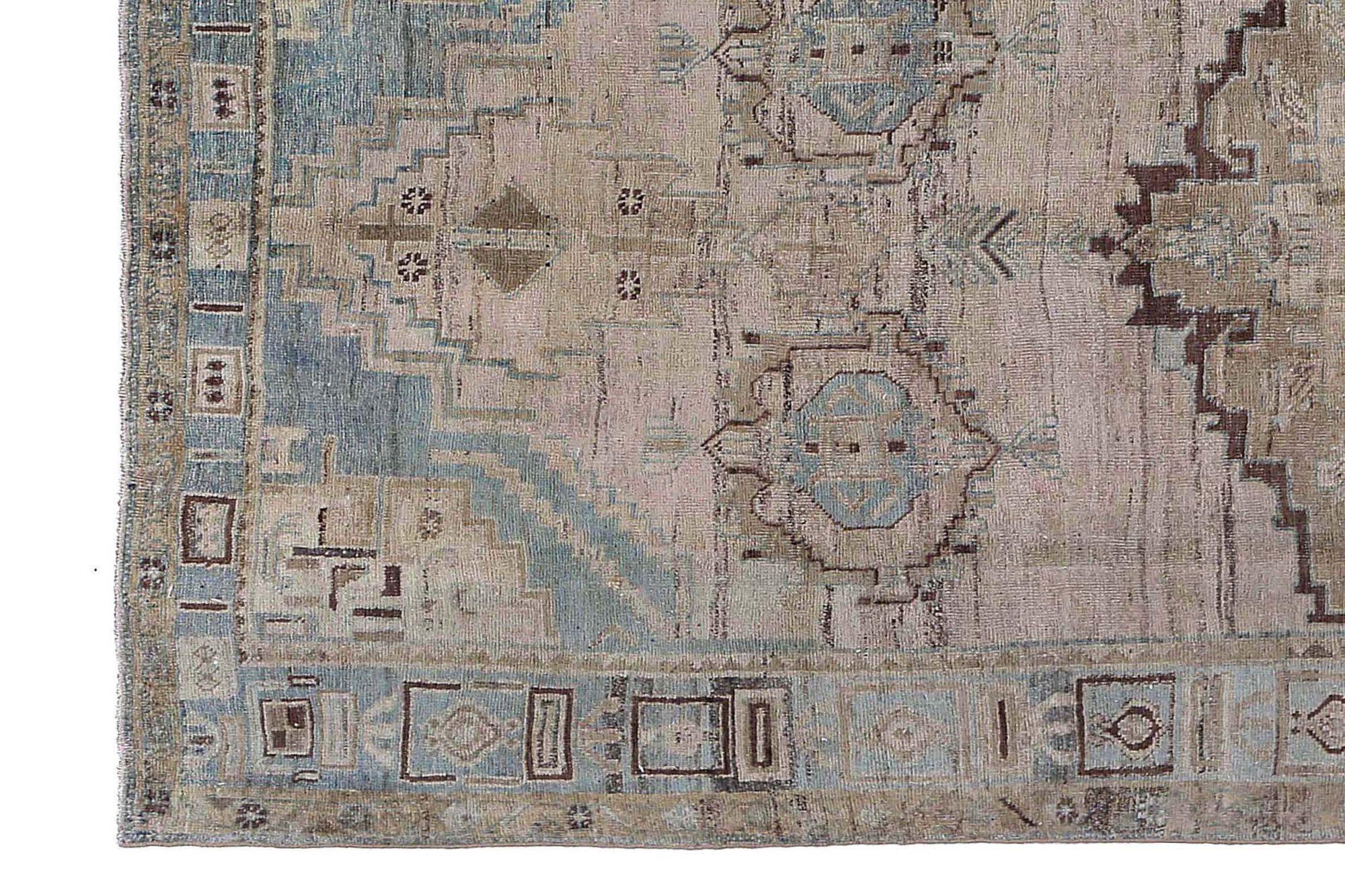 Persische Bijar-Teppiche - Wolle Hellblau Rosa Design - 97602 (20. Jahrhundert) im Angebot