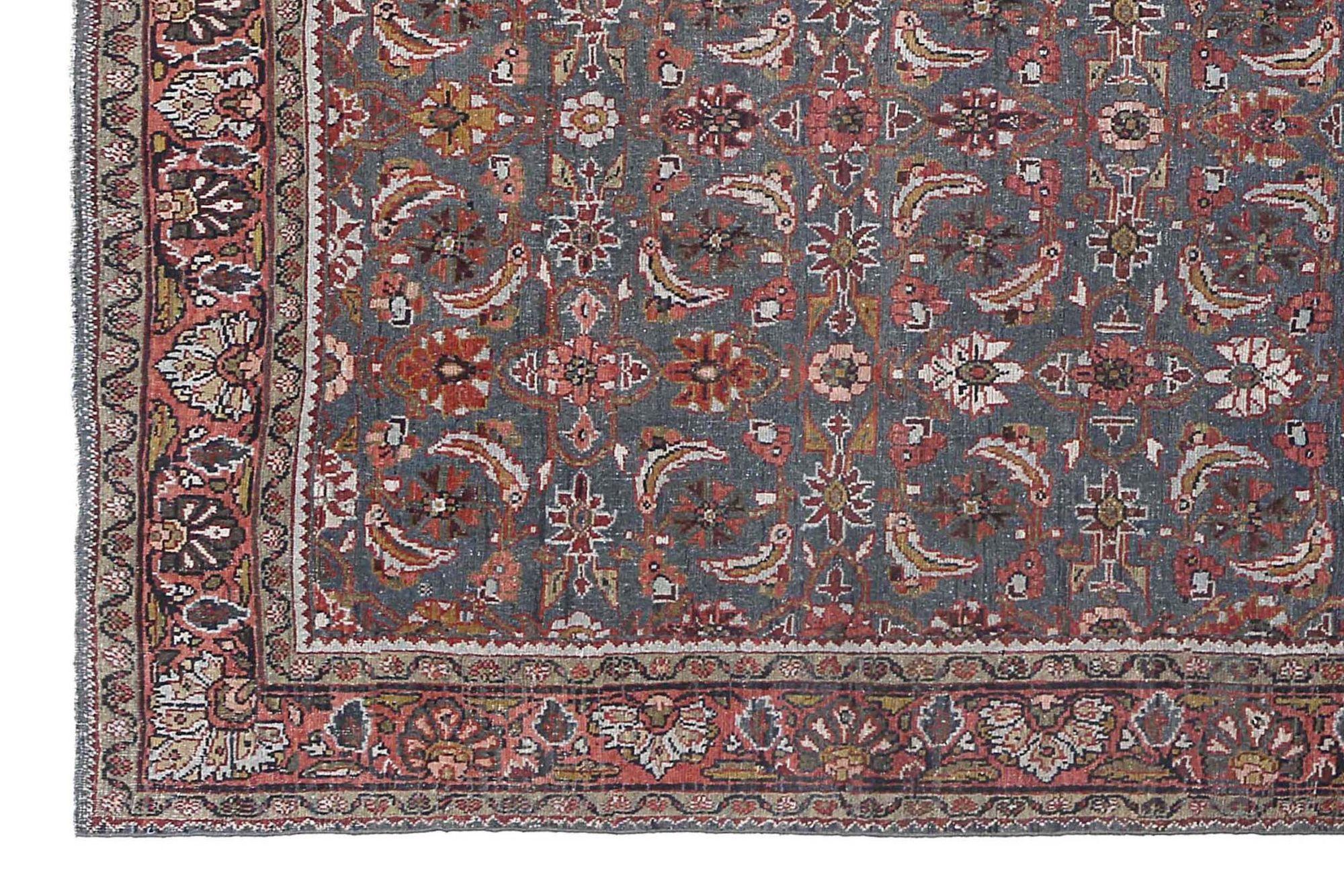 Tappeti persiani Bijar - Lana blu navy rosso - 97611 In condizioni ottime in vendita a Dallas, TX
