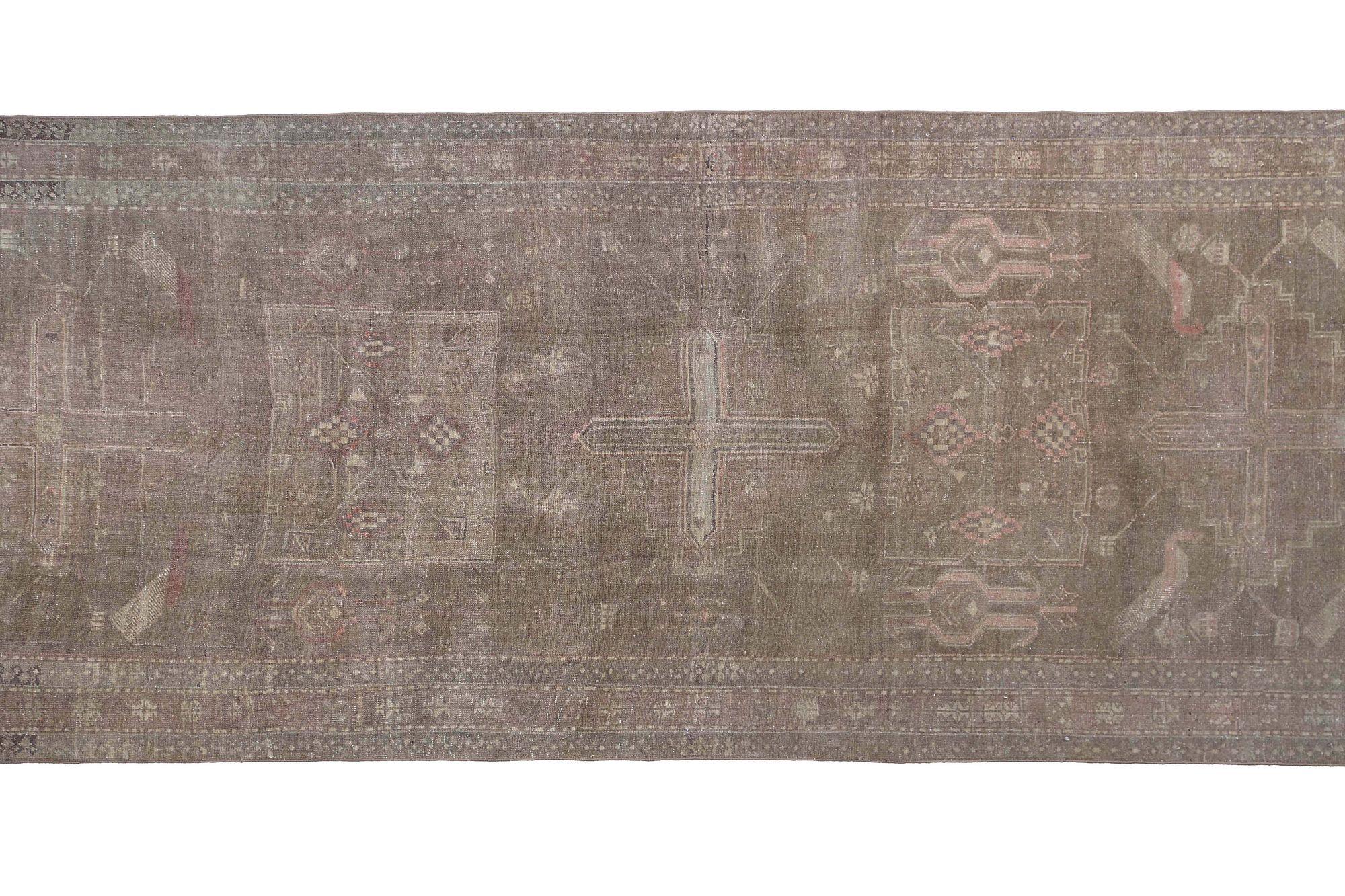 Persische Bijar-Teppiche - Wolle in Taupe mit Muster - 97596 im Zustand „Hervorragend“ im Angebot in Dallas, TX