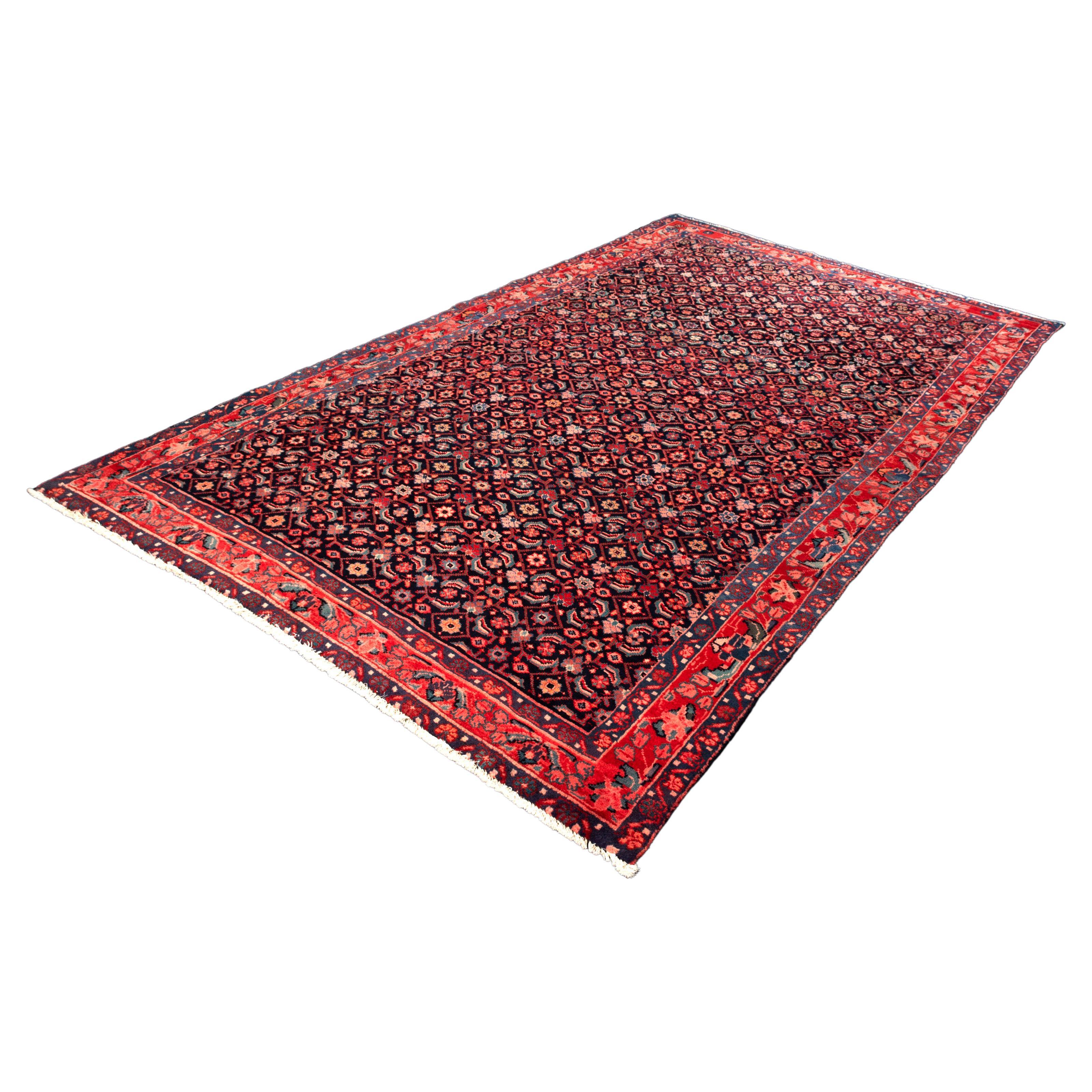 Persischer Bijar-Teppich, handgeknüpft 
Dicker, dicht gewebter, doppelt geknüpfter Teppich
Wolle auf Baumwollbasis

Maße: 171 x 290cm

Ausgezeichneter Zustand.