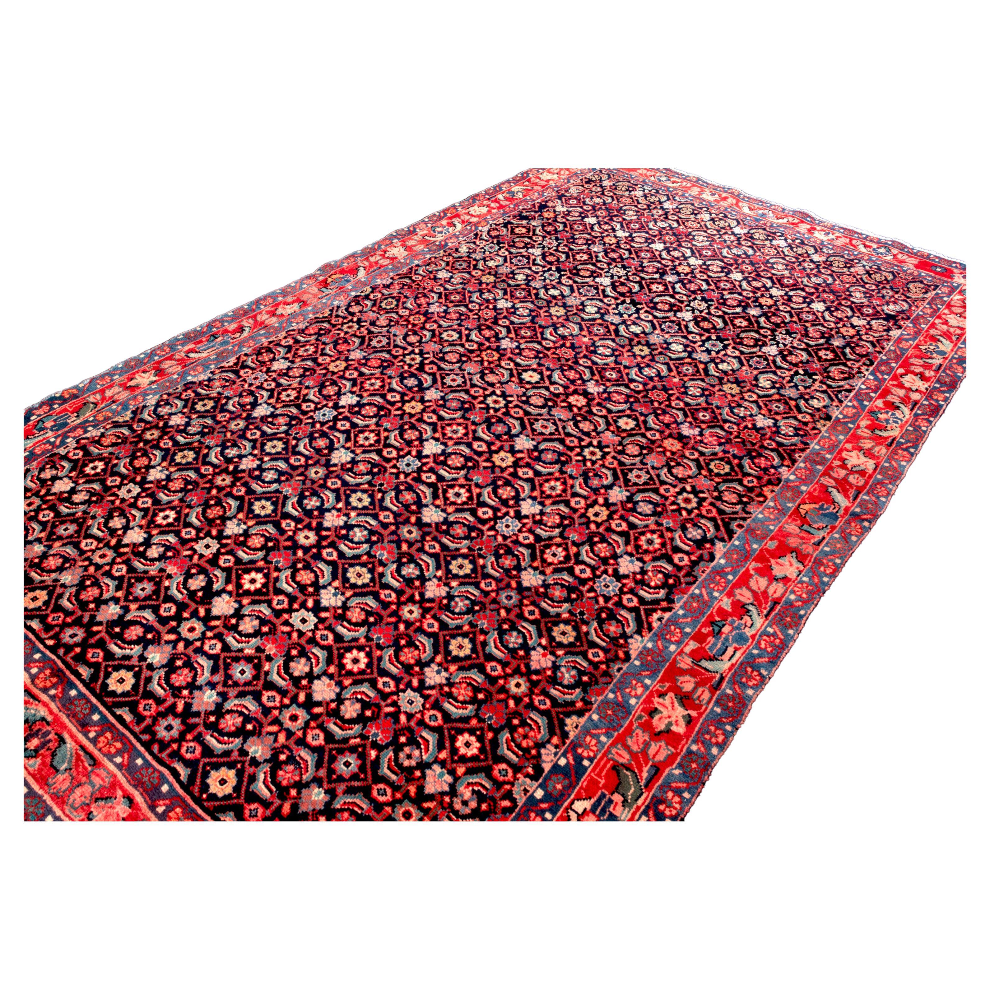 20th Century Persian Bijar Hand-Knotted Rug For Sale
