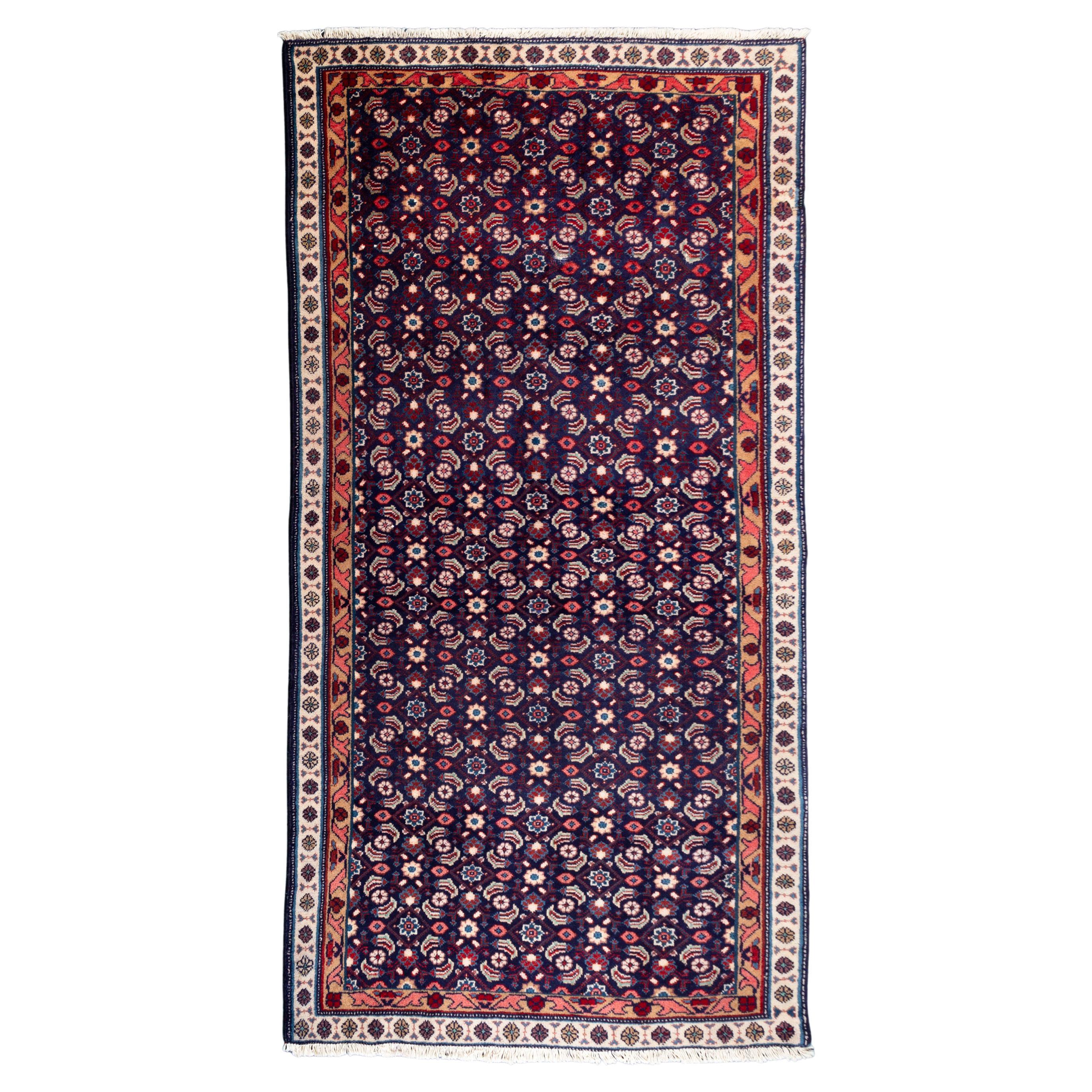 Persian Bijar Hand-Knotted Rug For Sale