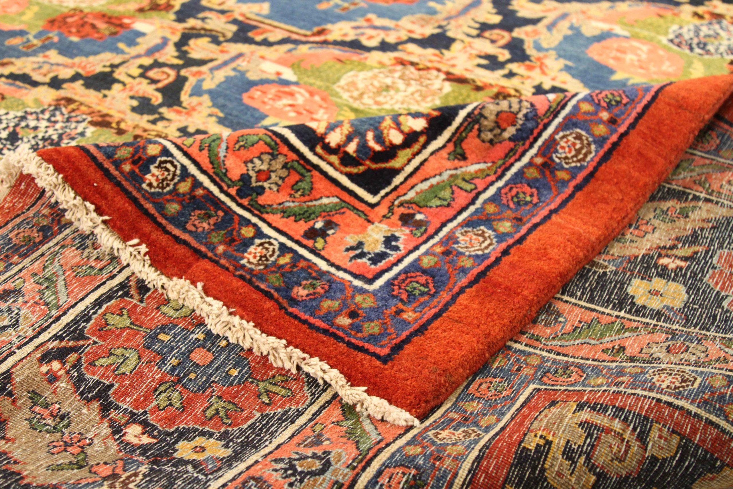 Persischer Bijar Übergroßer Teppich Circa 1880 - Wolle BlauNavy Blau Rot Design - 10583 (20. Jahrhundert) im Angebot