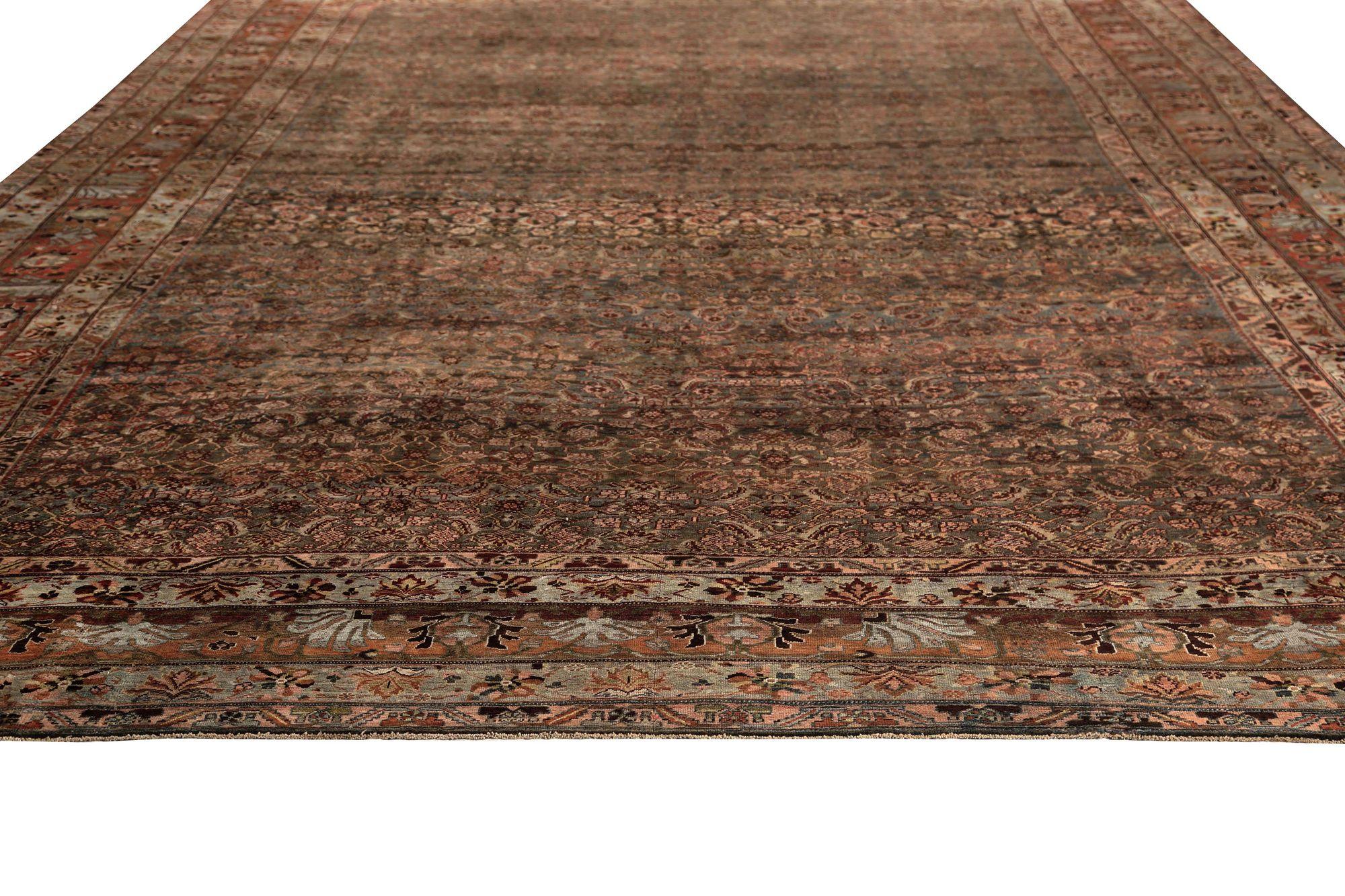 Persischer Bijar Over Size-Teppich in Übergröße - Wollblau Design - 96817 (Irakisch) im Angebot