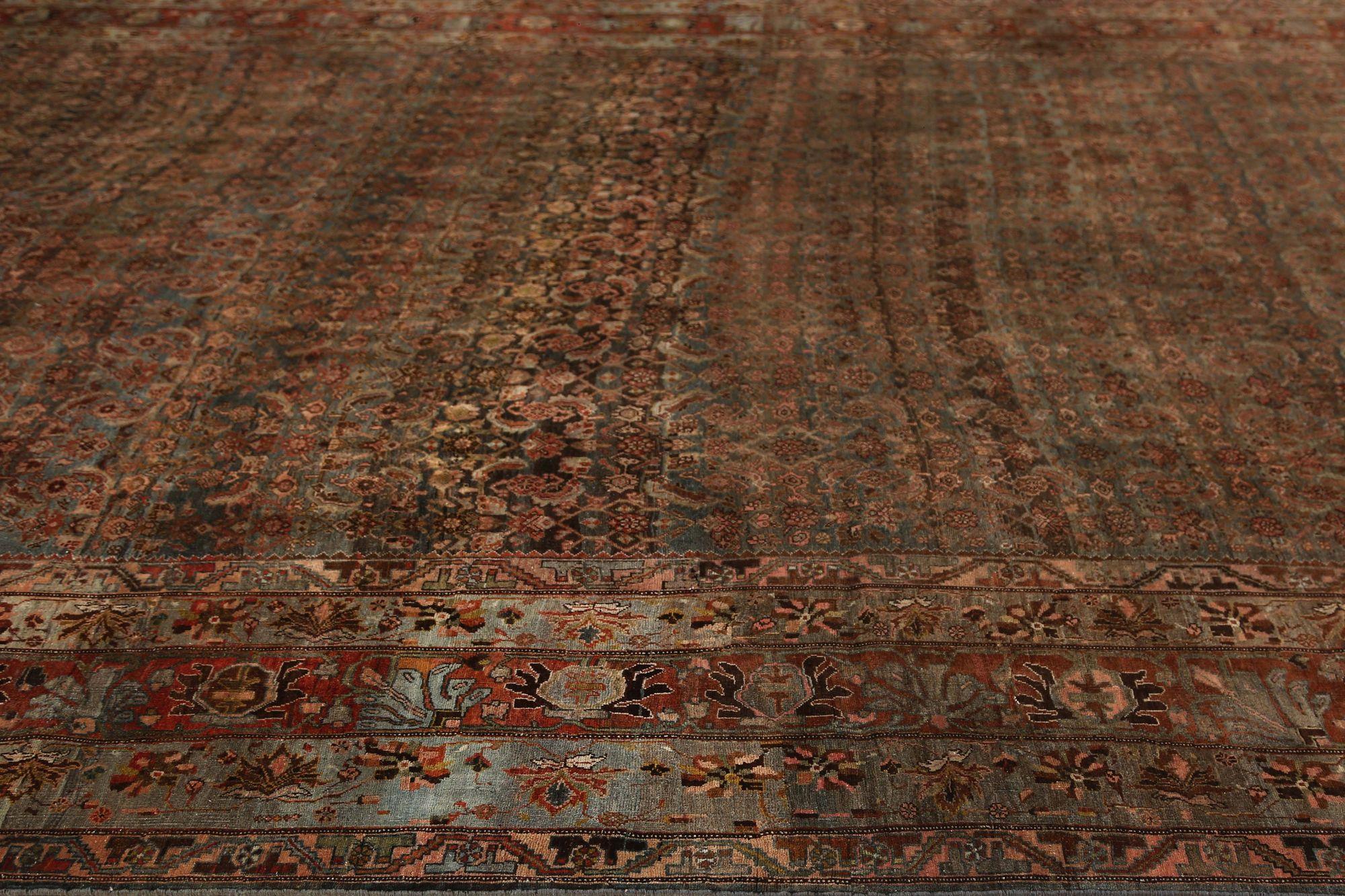 Persischer Bijar Over Size-Teppich in Übergröße - Wollblau Design - 96817 (20. Jahrhundert) im Angebot