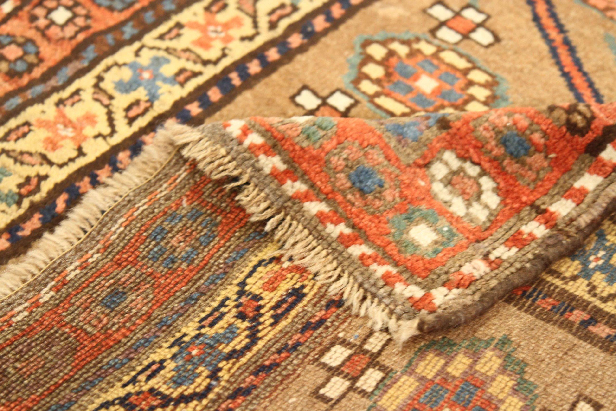 Asiatique Tapis de course Persan Bijar - Laine Brown 10498 en vente