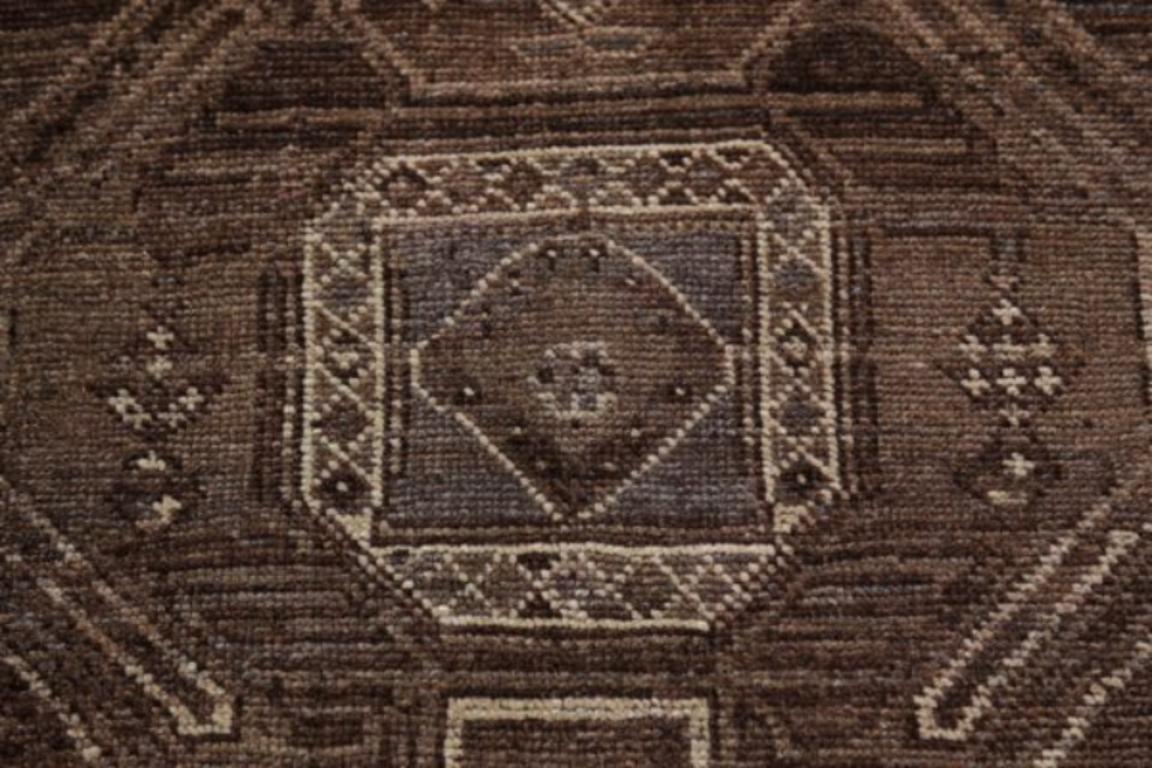 20th Century Persian Bijar Runner Rug - Wool Brown Design - 91609 For Sale