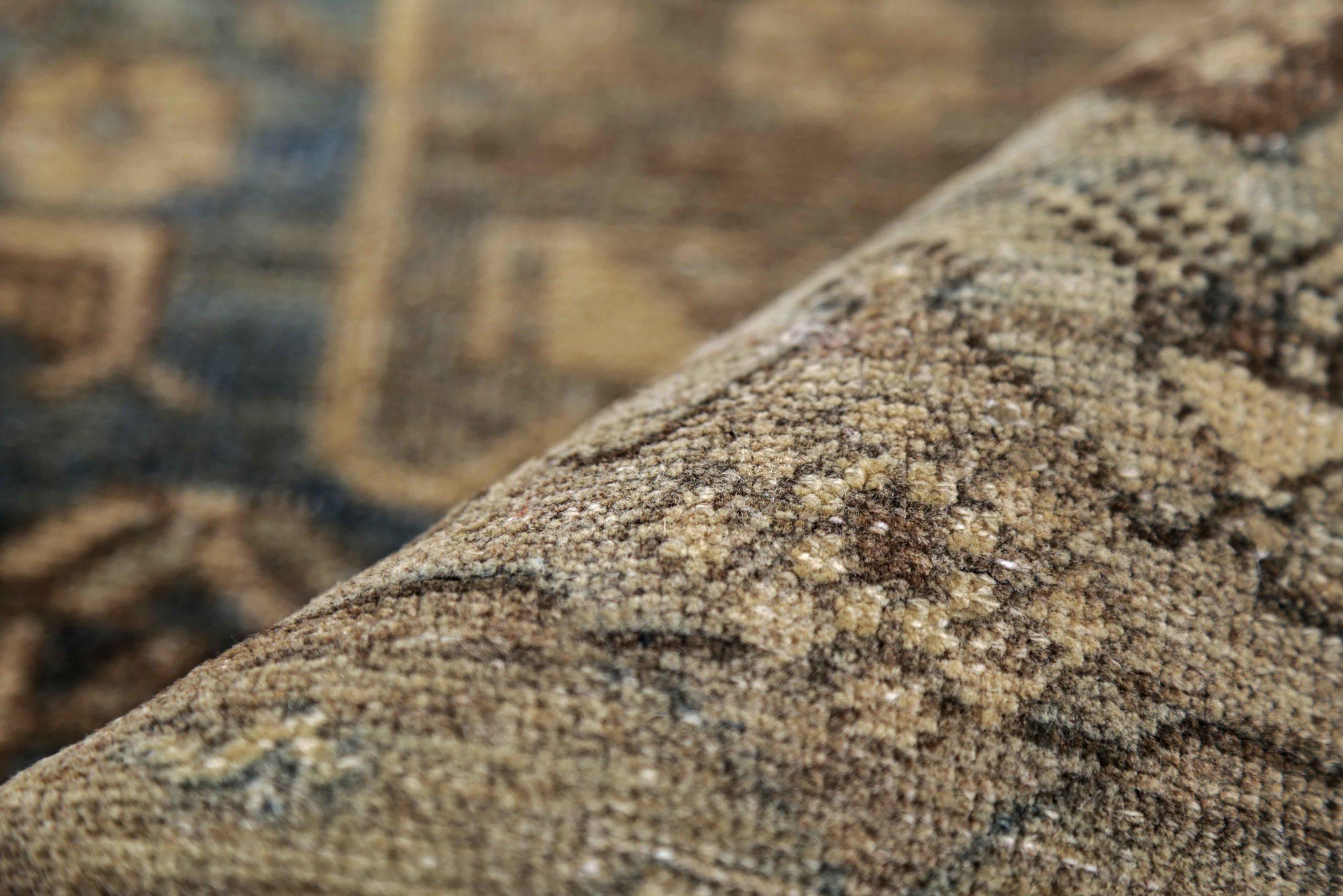 20th Century Persian Bijar Runner Rug - Wool Brown Ivory Design - 91142 For Sale