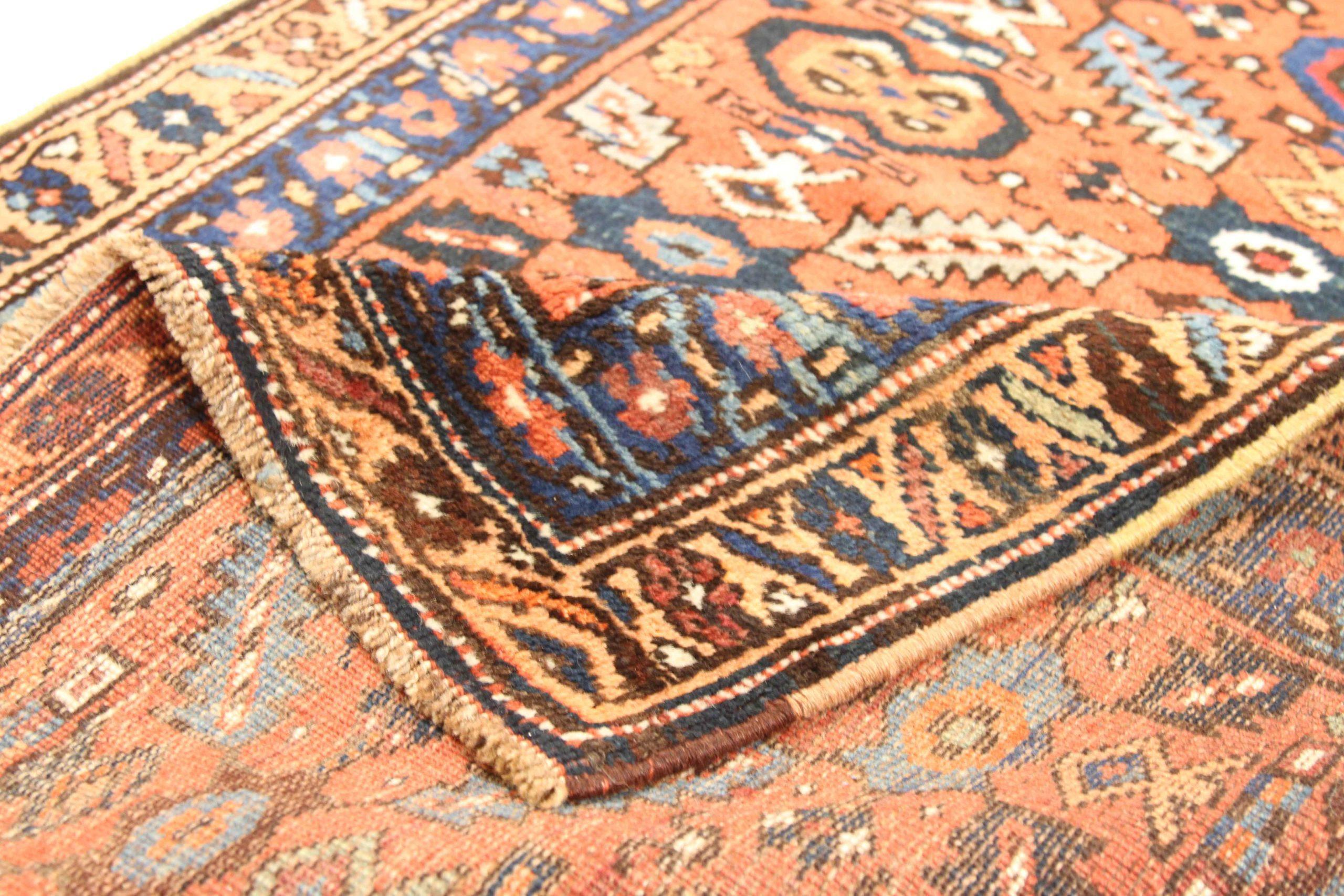 Persischer Bijar-Läufer aus Wolle in Rot 10506 (Asiatisch) im Angebot