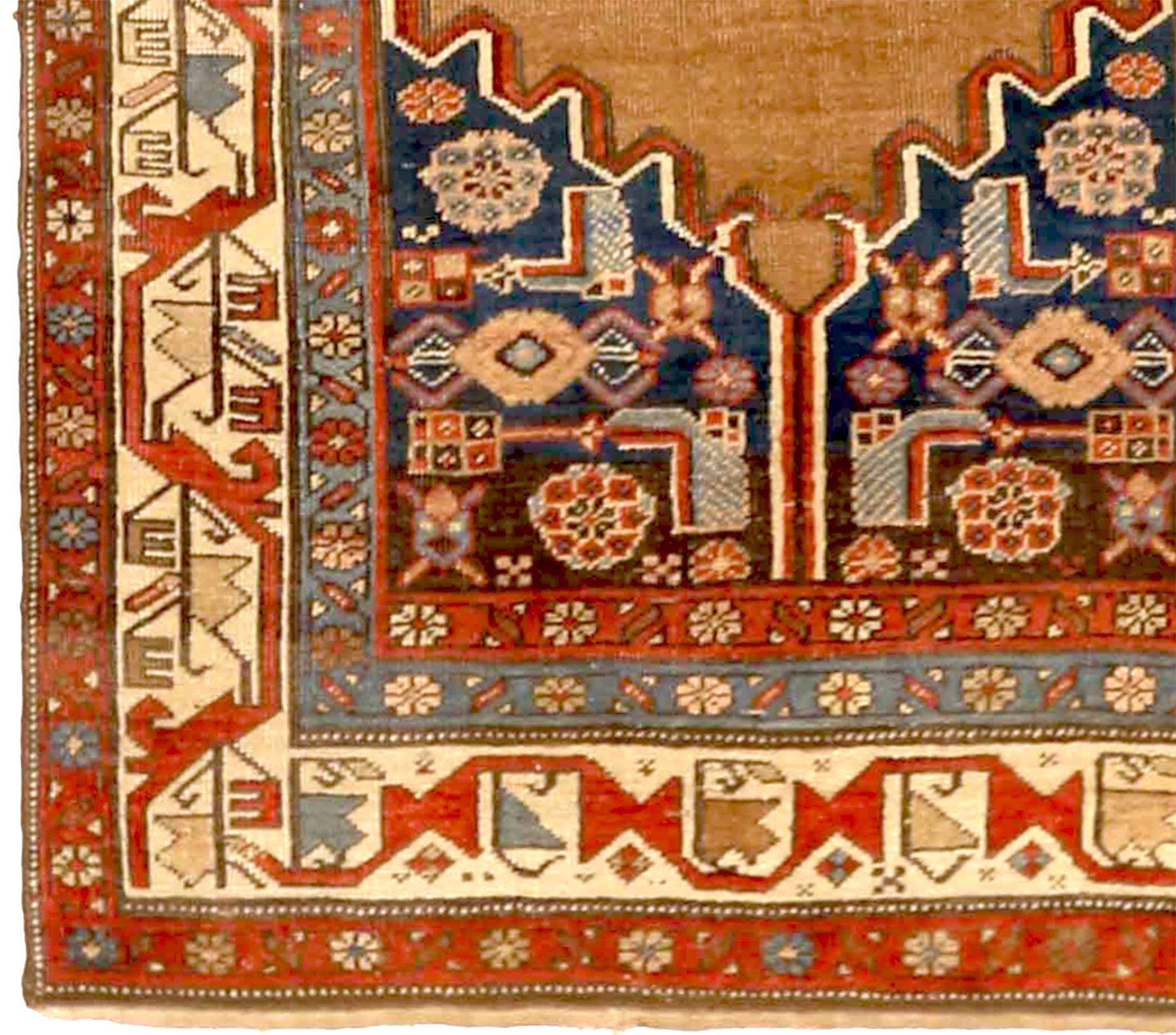 Asiatico Tappeto persiano Bijar Runner, CIRCA 1910 - Lana Avorio Rosso Giallo 71217 in vendita